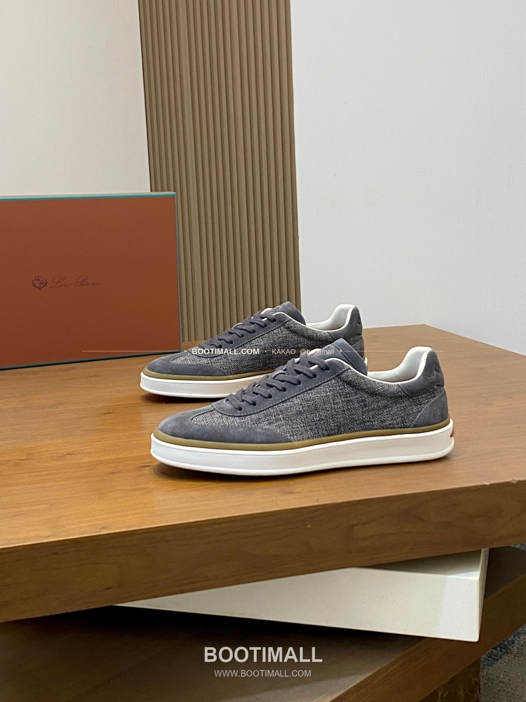 로로피아나 페코라네라 울 레더트림 로고 스니커즈 다크그레이 Loro Piana Pecora Nera Wool Leather Trim Logo Sneakers 3