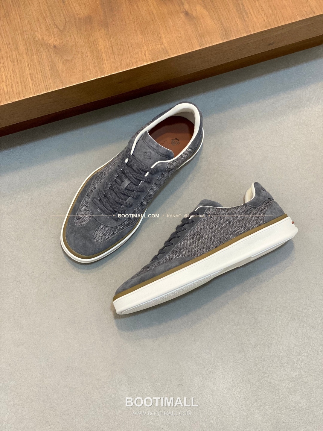 로로피아나 페코라네라 울 레더트림 로고 스니커즈 다크그레이 Loro Piana Pecora Nera Wool Leather Trim Logo Sneakers 5