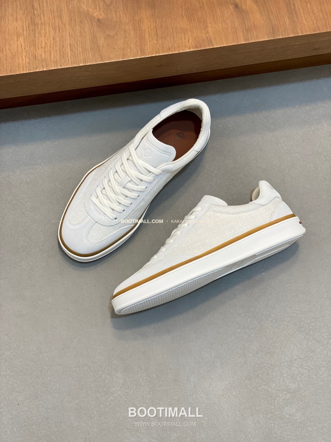 로로피아나 페코라네라 울 레더트림 로고 스니커즈 화이트 Loro Piana Pecora Nera Wool Leather Trim Logo Sneakers 5