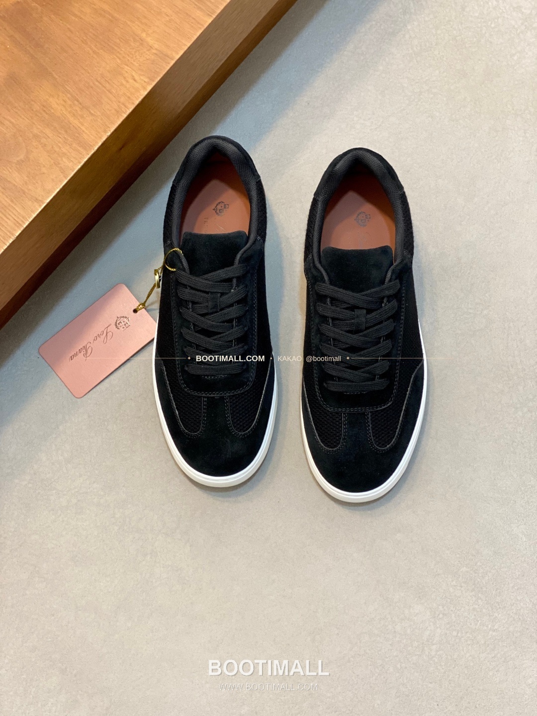 로로피아나 페코라네라 울 레더트림 워크 스니커즈 블랙 Loro Piana Pecora Nera Wool Leather Trim Walk Sneakers 1