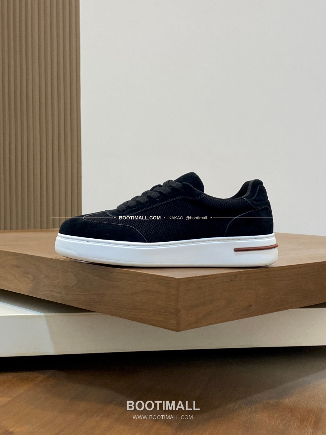 로로피아나 페코라네라 울 레더트림 워크 스니커즈 블랙 Loro Piana Pecora Nera Wool Leather Trim Walk Sneakers 2