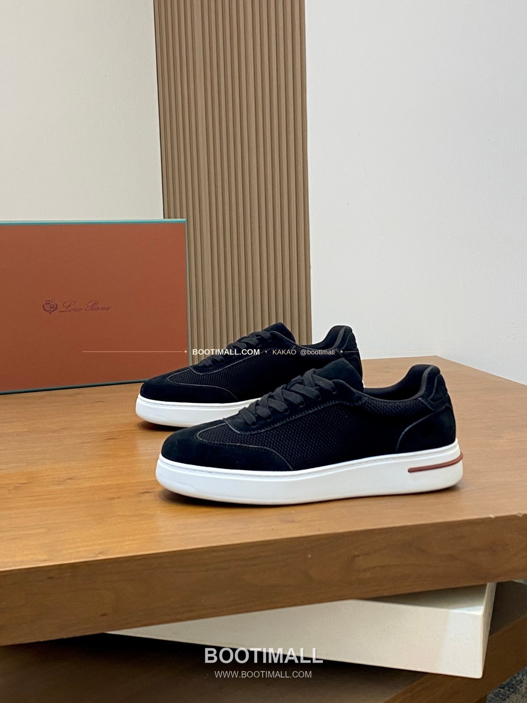 로로피아나 페코라네라 울 레더트림 워크 스니커즈 블랙 Loro Piana Pecora Nera Wool Leather Trim Walk Sneakers 3