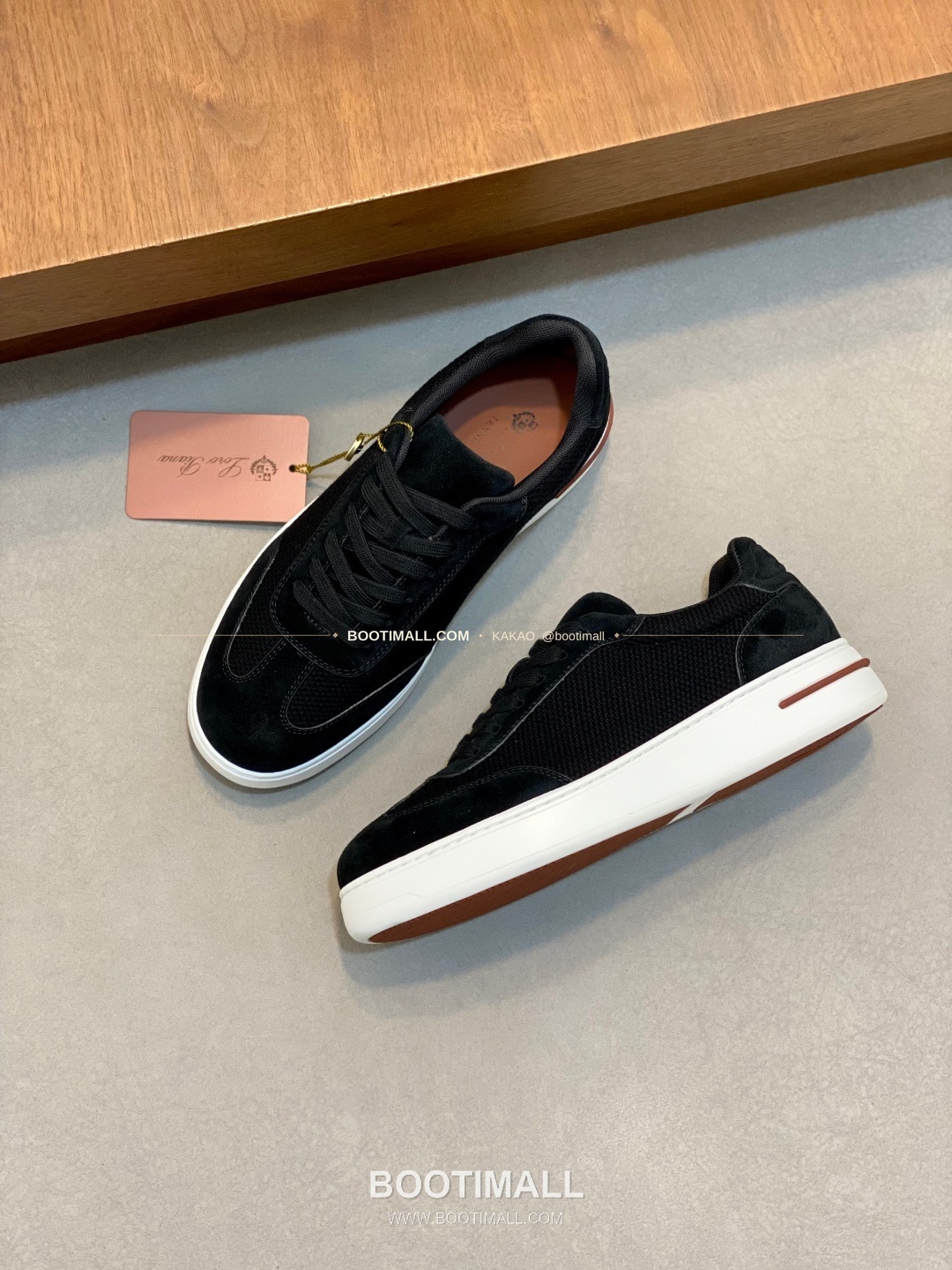 로로피아나 페코라네라 울 레더트림 워크 스니커즈 블랙 Loro Piana Pecora Nera Wool Leather Trim Walk Sneakers 5