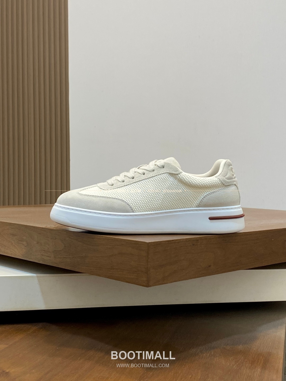 로로피아나 페코라네라 울 레더트림 워크 스니커즈 화이트 Loro Piana Pecora Nera Wool Leather Trim Walk Sneakers 2