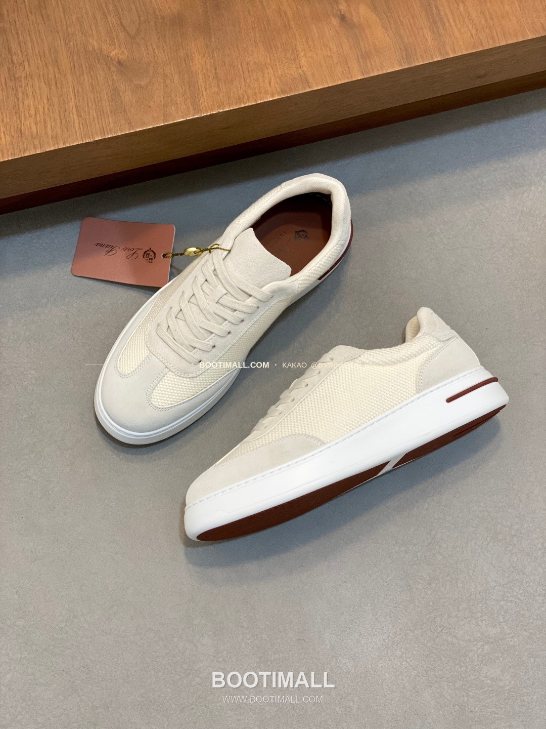 로로피아나 페코라네라 울 레더트림 워크 스니커즈 화이트 Loro Piana Pecora Nera Wool Leather Trim Walk Sneakers 5