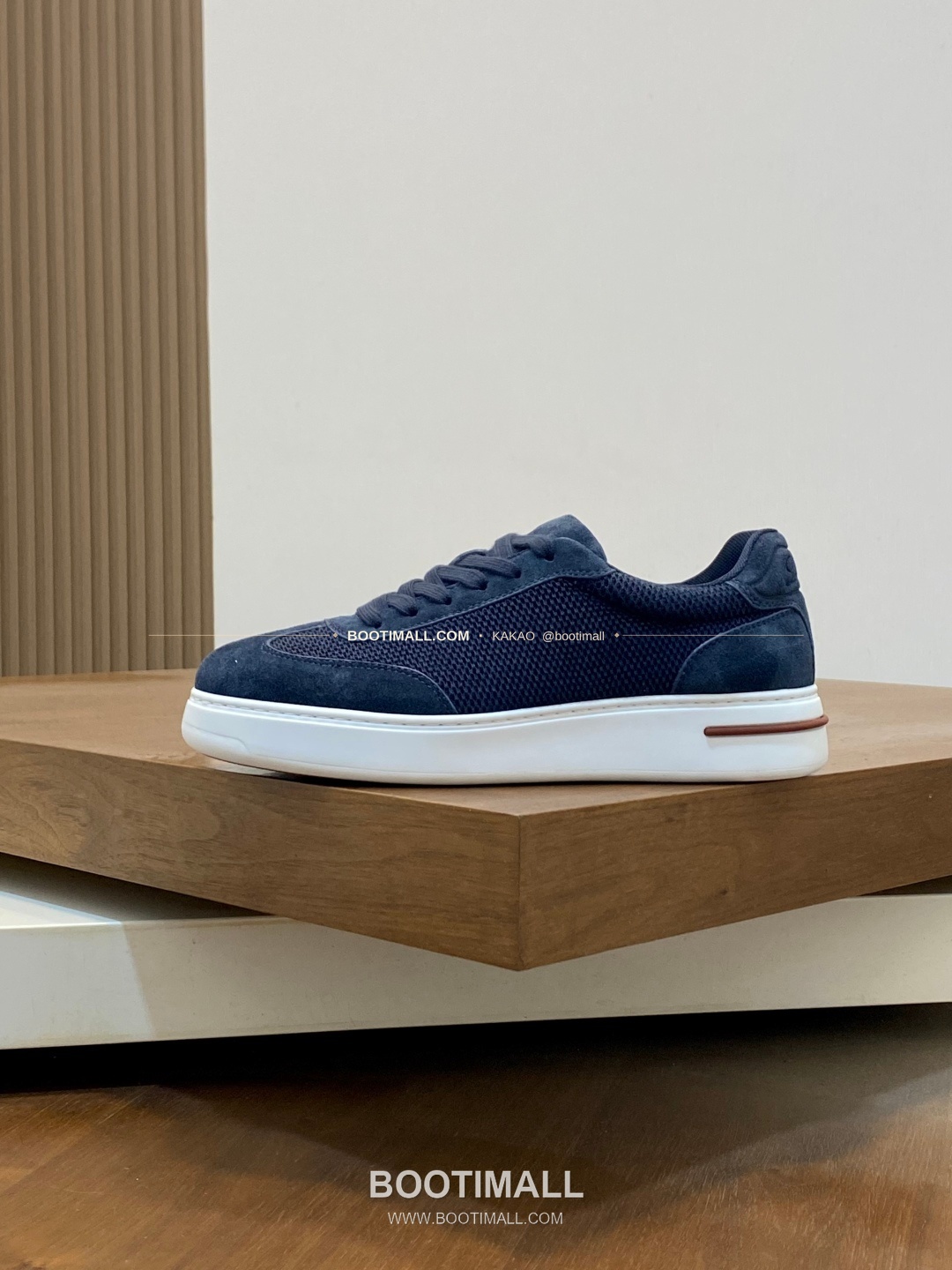 로로피아나 페코라네라 울 레더트림 워크 스니커즈 네이비 Loro Piana Pecora Nera Wool Leather Trim Walk Sneakers 2