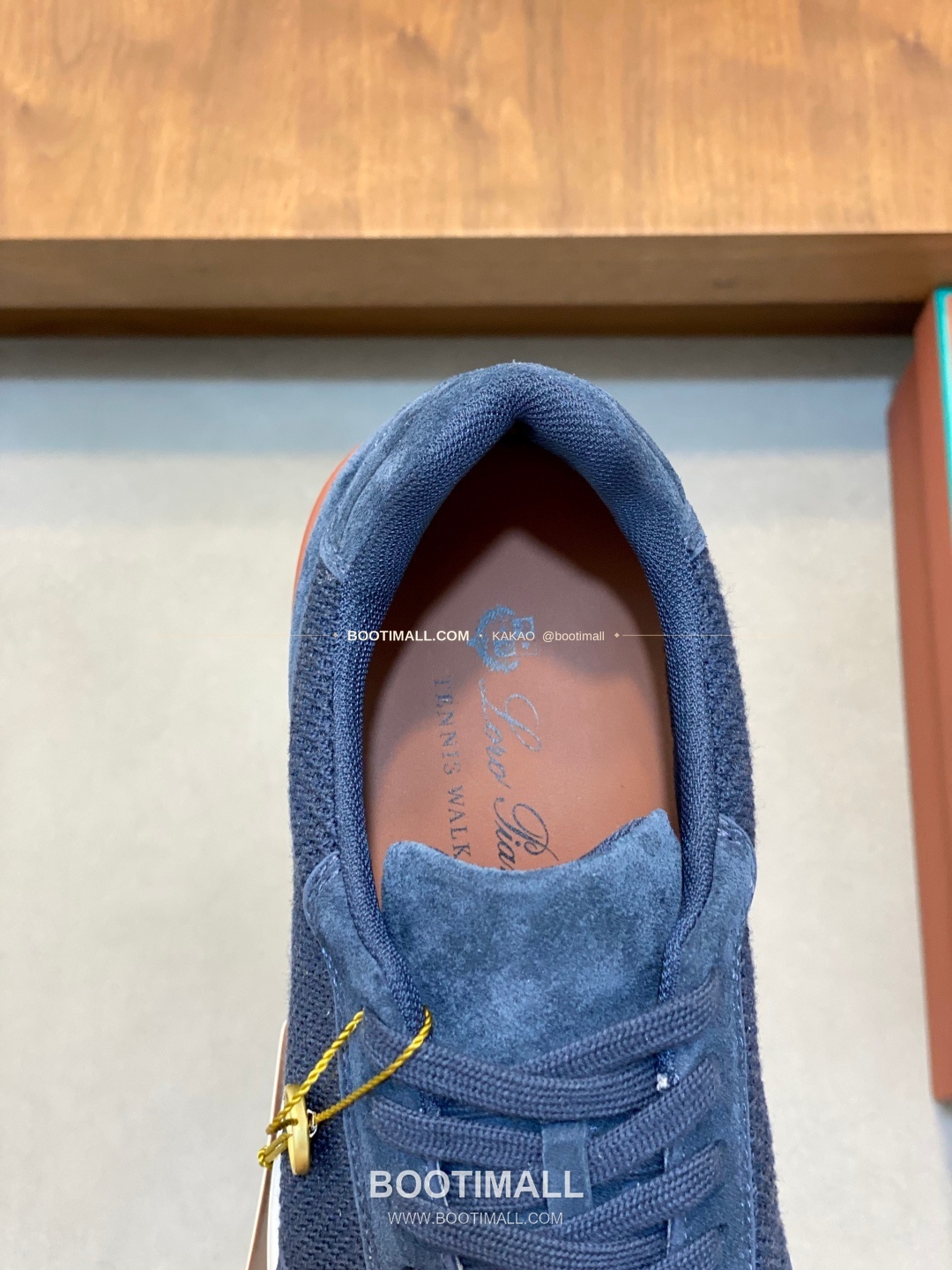 로로피아나 페코라네라 울 레더트림 워크 스니커즈 네이비 Loro Piana Pecora Nera Wool Leather Trim Walk Sneakers 7