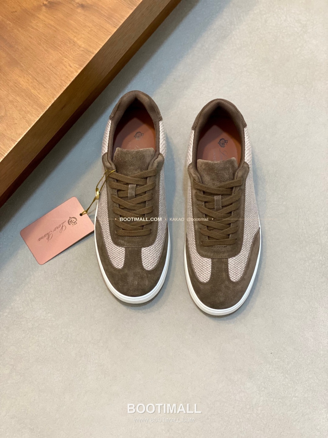 로로피아나 페코라네라 울 레더트림 워크 스니커즈 브라운 Loro Piana Pecora Nera Wool Leather Trim Walk Sneakers 1