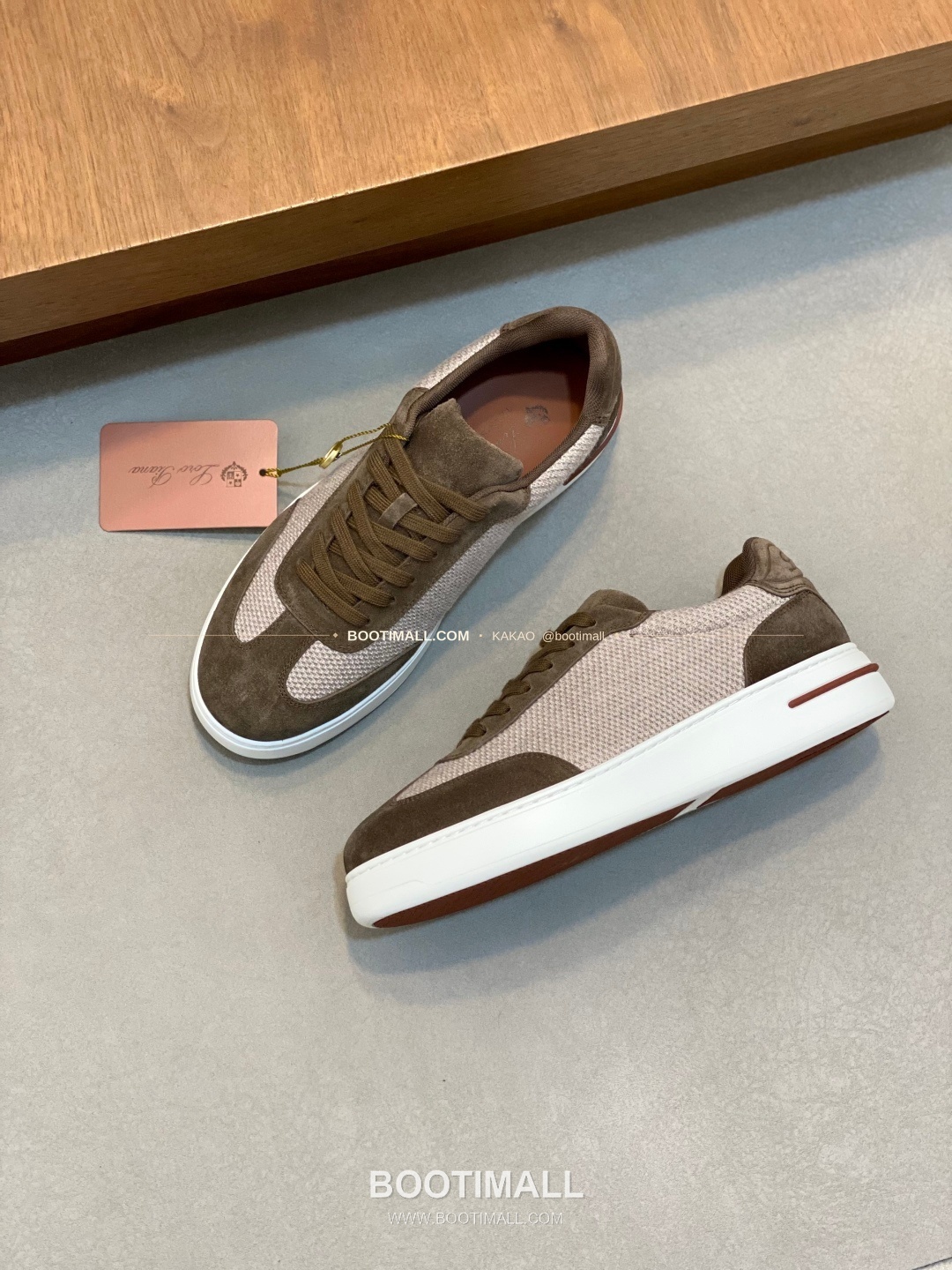 로로피아나 페코라네라 울 레더트림 워크 스니커즈 브라운 Loro Piana Pecora Nera Wool Leather Trim Walk Sneakers 5