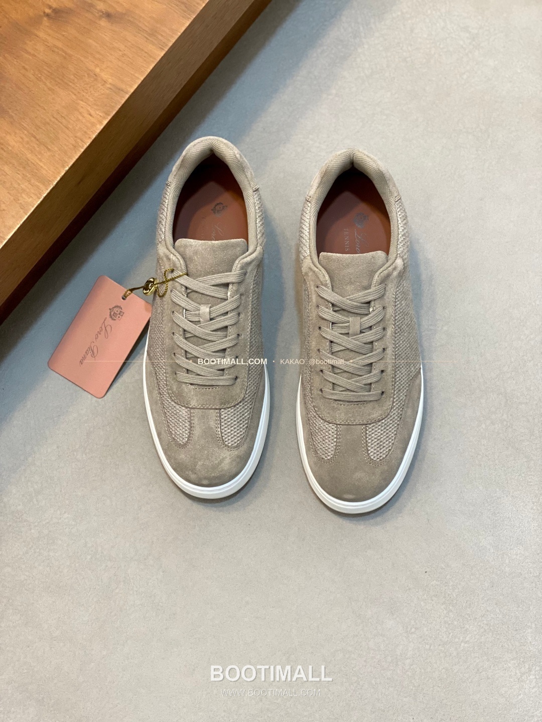 로로피아나 페코라네라 울 레더트림 워크 스니커즈 카키 Loro Piana Pecora Nera Wool Leather Trim Walk Sneakers 1