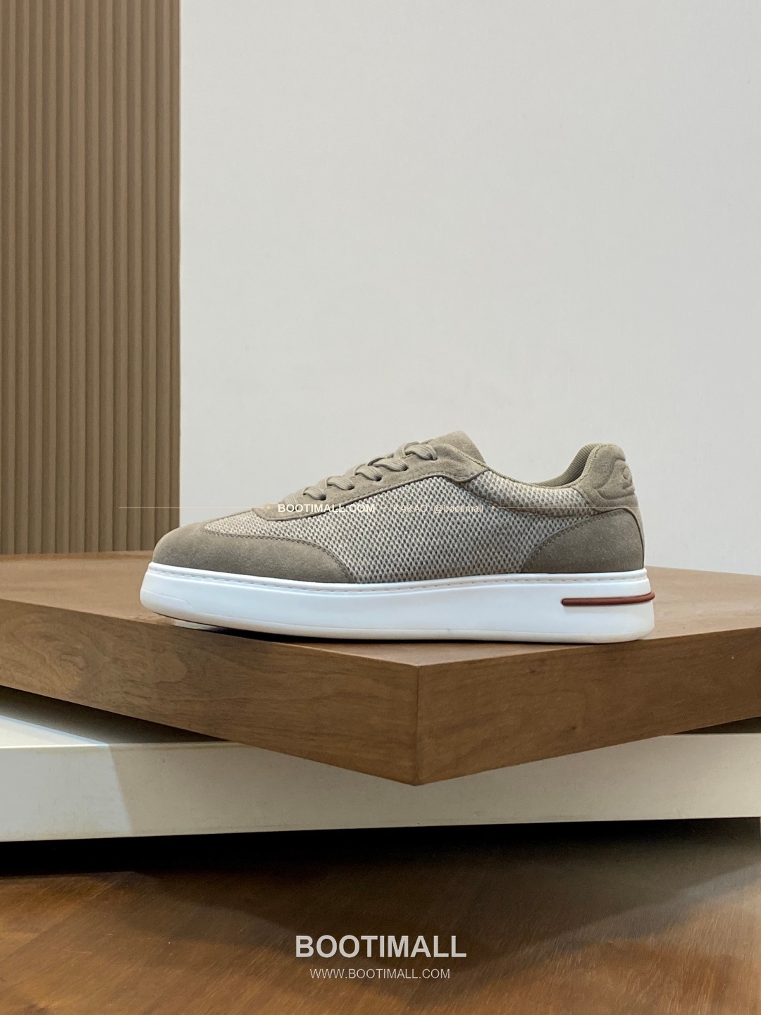 로로피아나 페코라네라 울 레더트림 워크 스니커즈 카키 Loro Piana Pecora Nera Wool Leather Trim Walk Sneakers 2