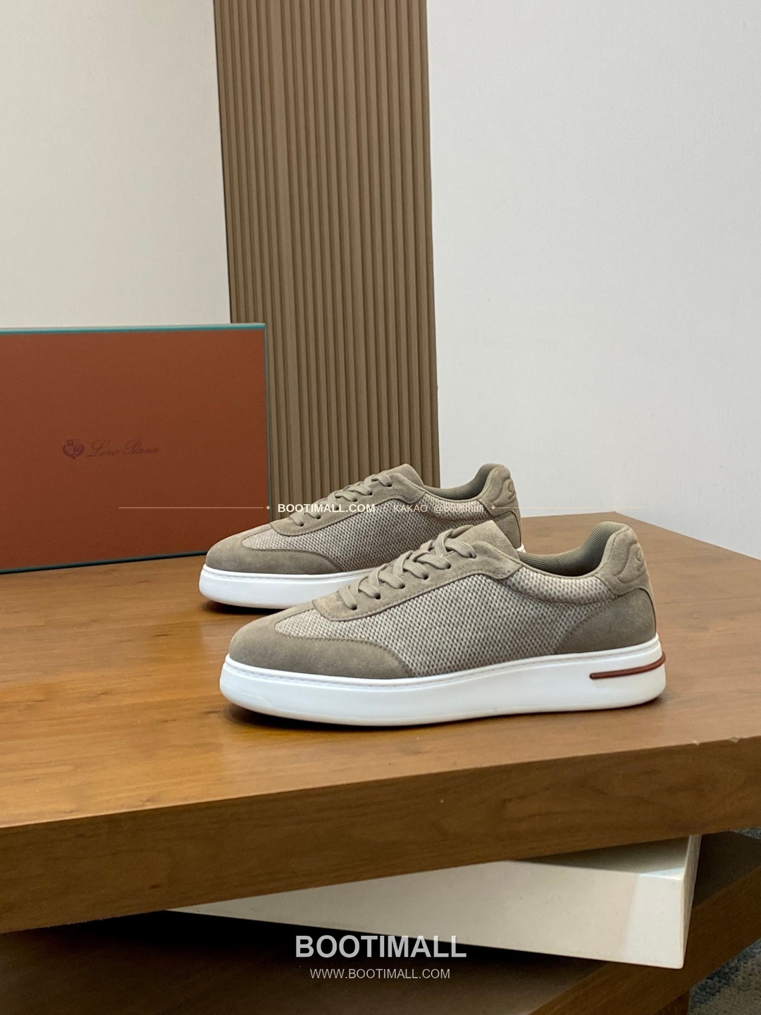 로로피아나 페코라네라 울 레더트림 워크 스니커즈 카키 Loro Piana Pecora Nera Wool Leather Trim Walk Sneakers 3