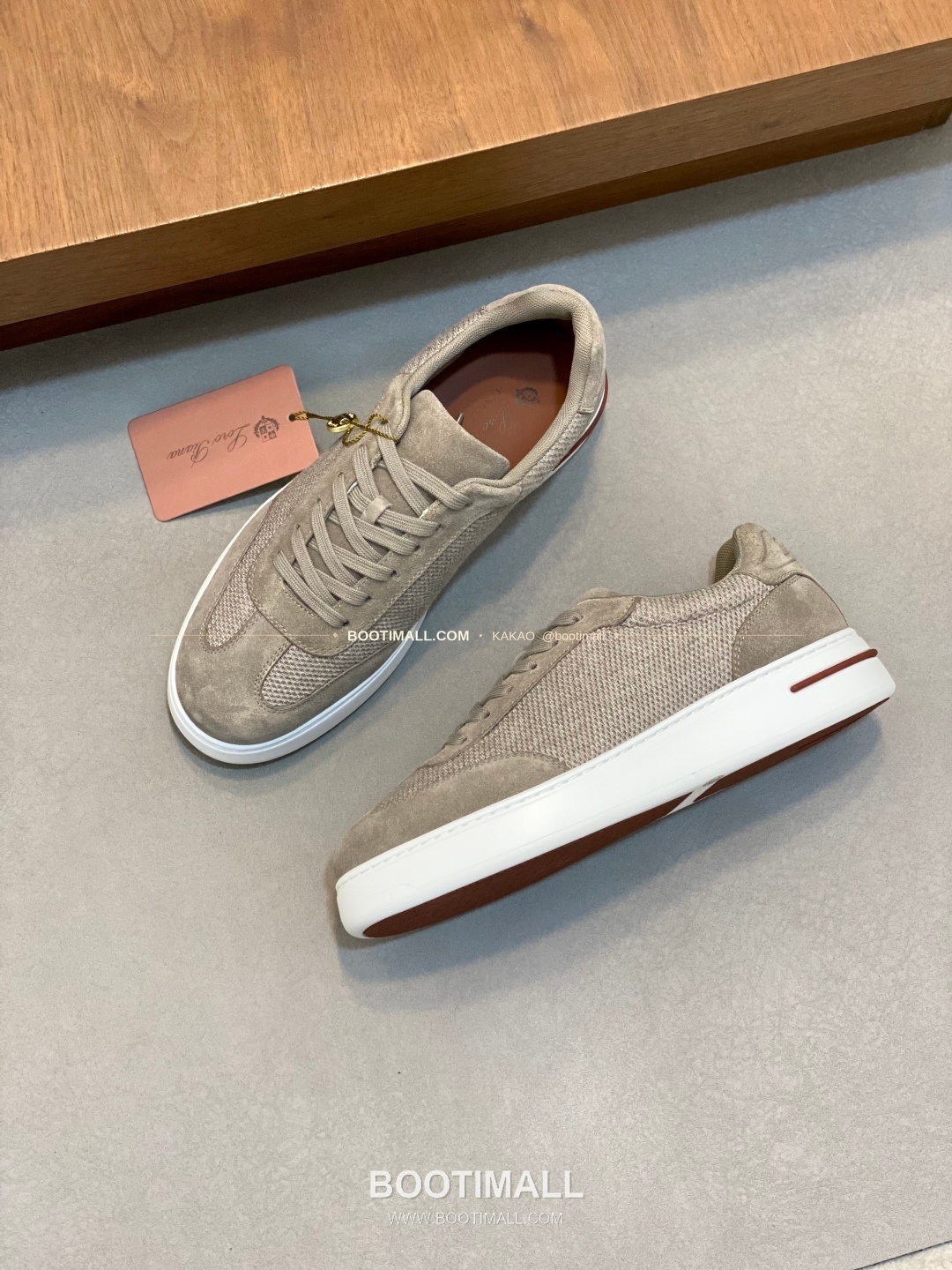 로로피아나 페코라네라 울 레더트림 워크 스니커즈 카키 Loro Piana Pecora Nera Wool Leather Trim Walk Sneakers 5