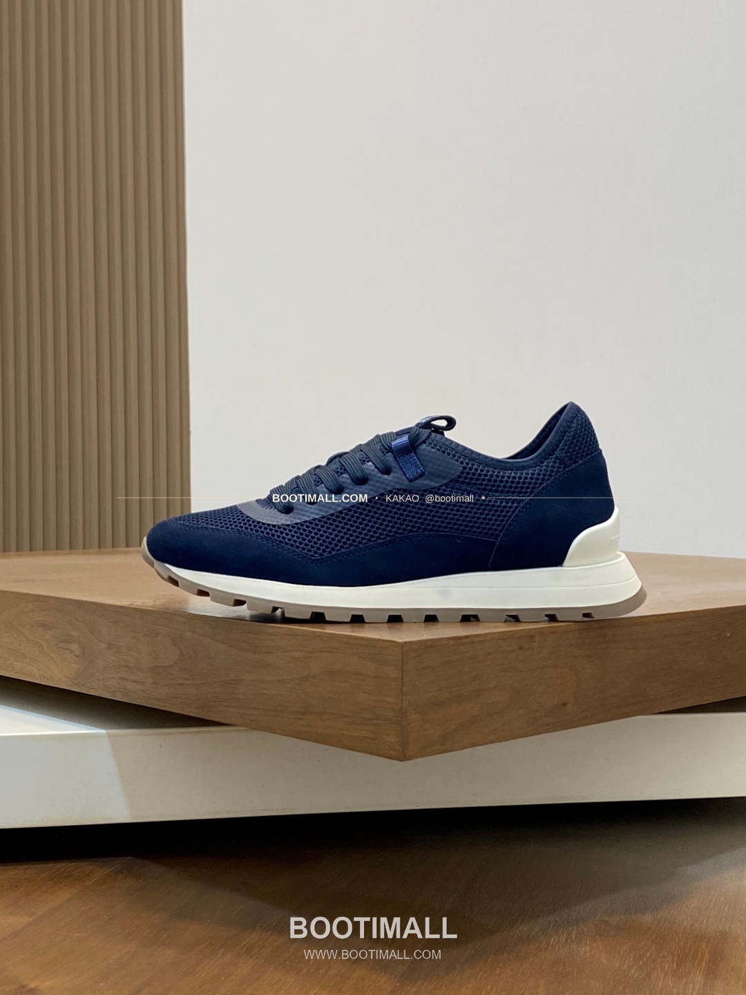 브루넬로쿠치넬리 송아지가죽 스웨이드 레더 믹스 슬립온 스니커즈 네이비 Brunello Cucinelli Calfskin Suede Leather Mix Slip-On Sneakers 2