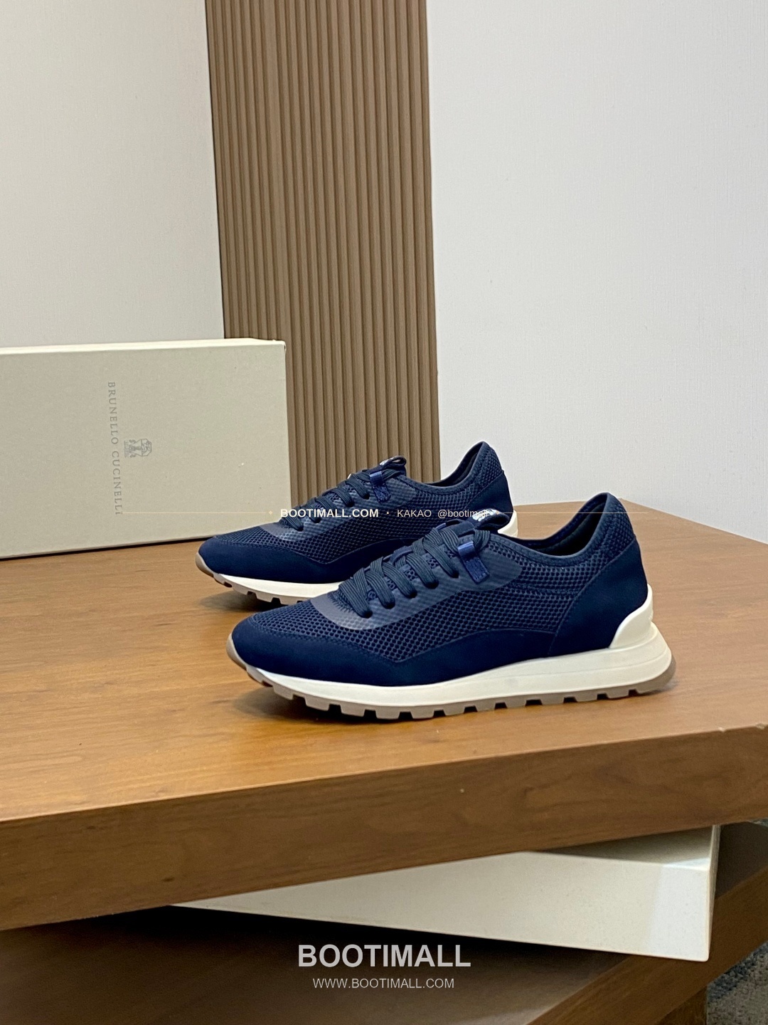 브루넬로쿠치넬리 송아지가죽 스웨이드 레더 믹스 슬립온 스니커즈 네이비 Brunello Cucinelli Calfskin Suede Leather Mix Slip-On Sneakers 3