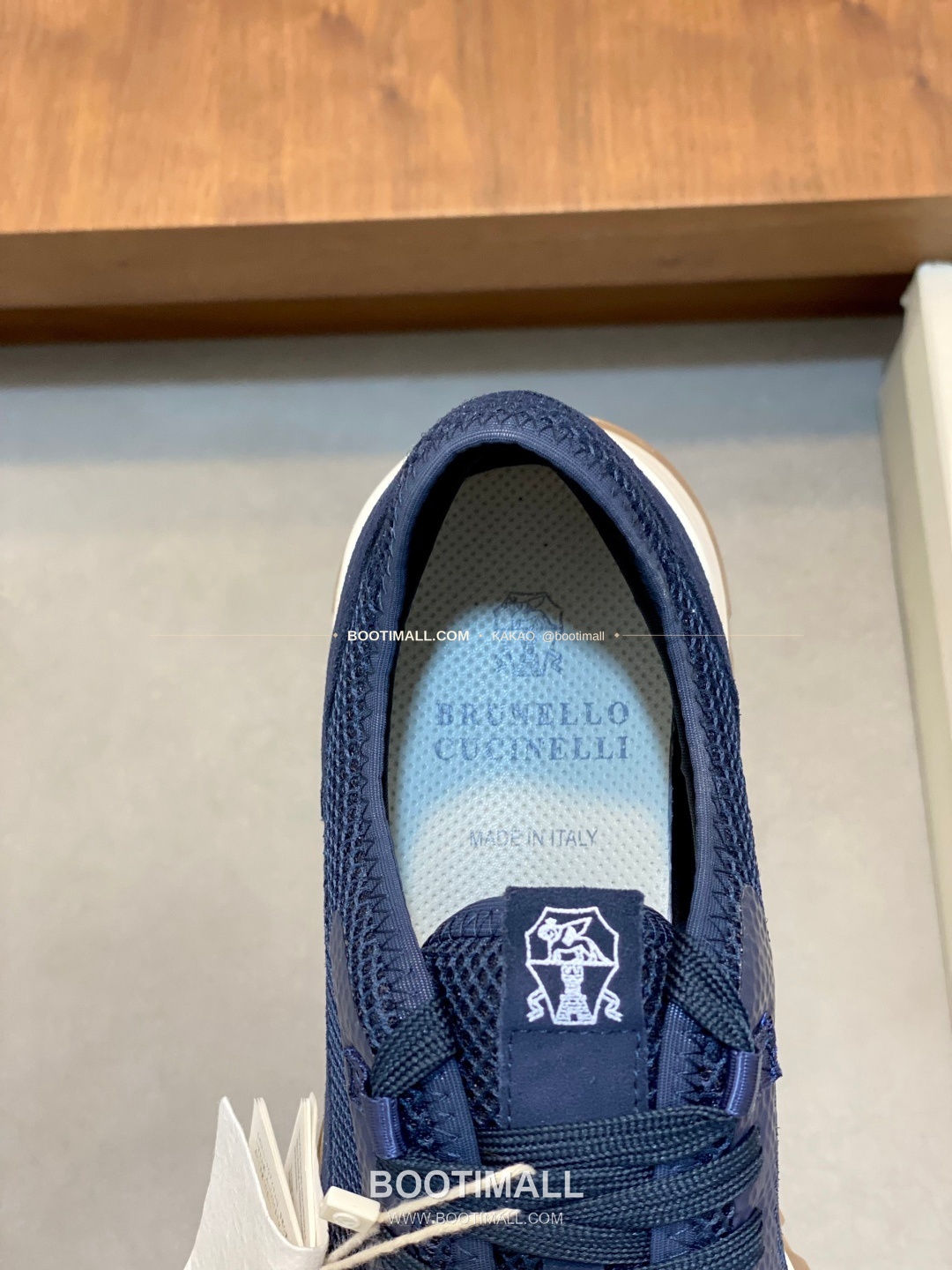 브루넬로쿠치넬리 송아지가죽 스웨이드 레더 믹스 슬립온 스니커즈 네이비 Brunello Cucinelli Calfskin Suede Leather Mix Slip-On Sneakers 7
