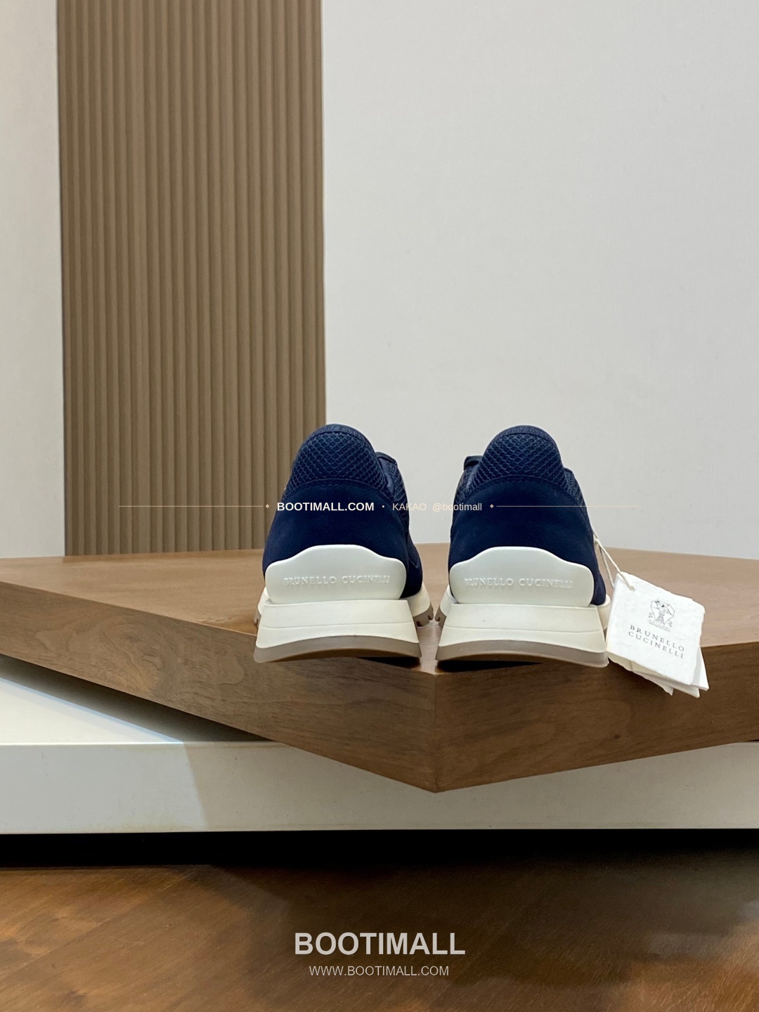 브루넬로쿠치넬리 송아지가죽 스웨이드 레더 믹스 슬립온 스니커즈 네이비 Brunello Cucinelli Calfskin Suede Leather Mix Slip-On Sneakers 8