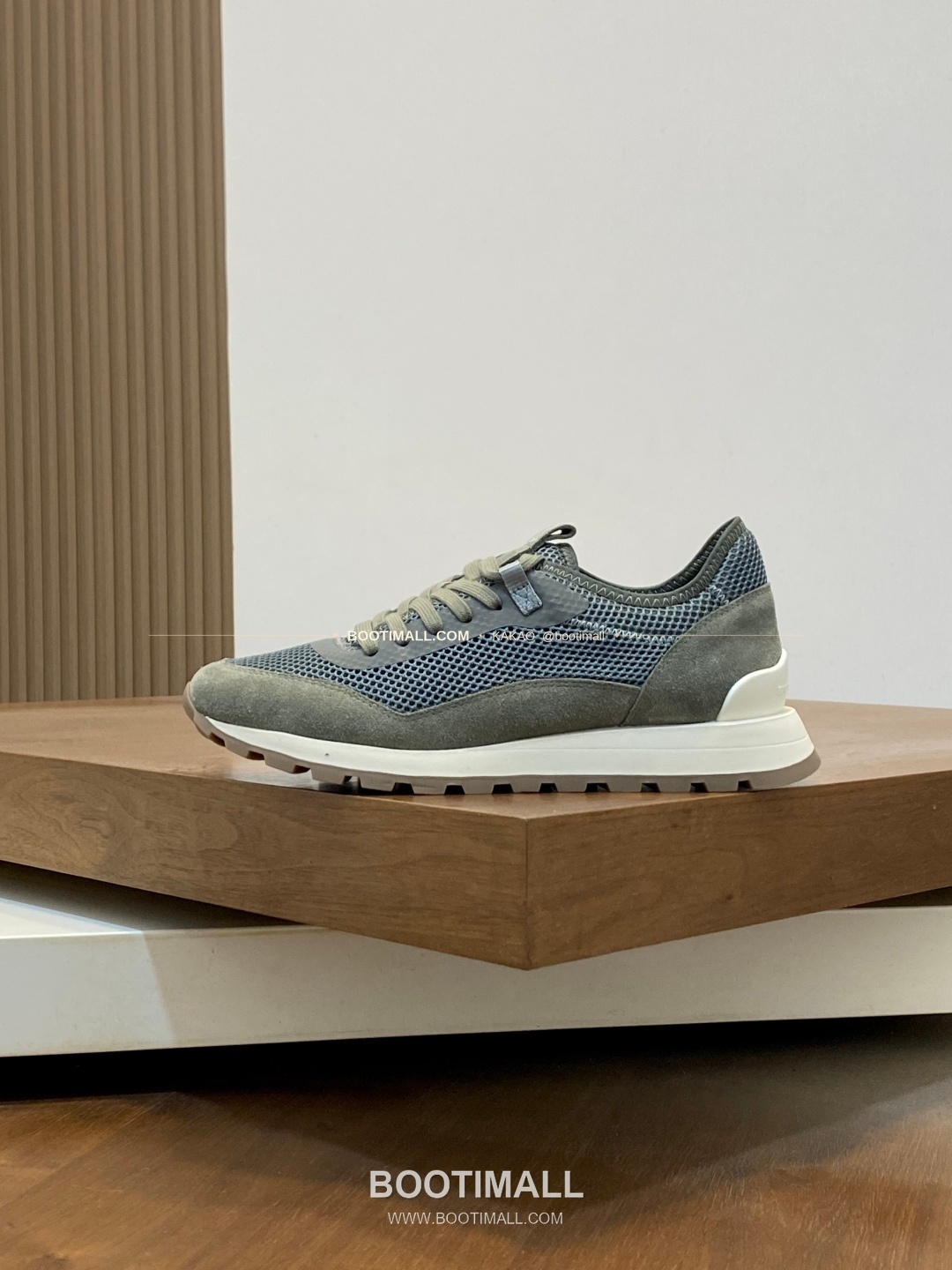 브루넬로쿠치넬리 송아지가죽 스웨이드 레더 믹스 슬립온 스니커즈 그레이 Brunello Cucinelli Calfskin Suede Leather Mix Slip-On Sneakers 2