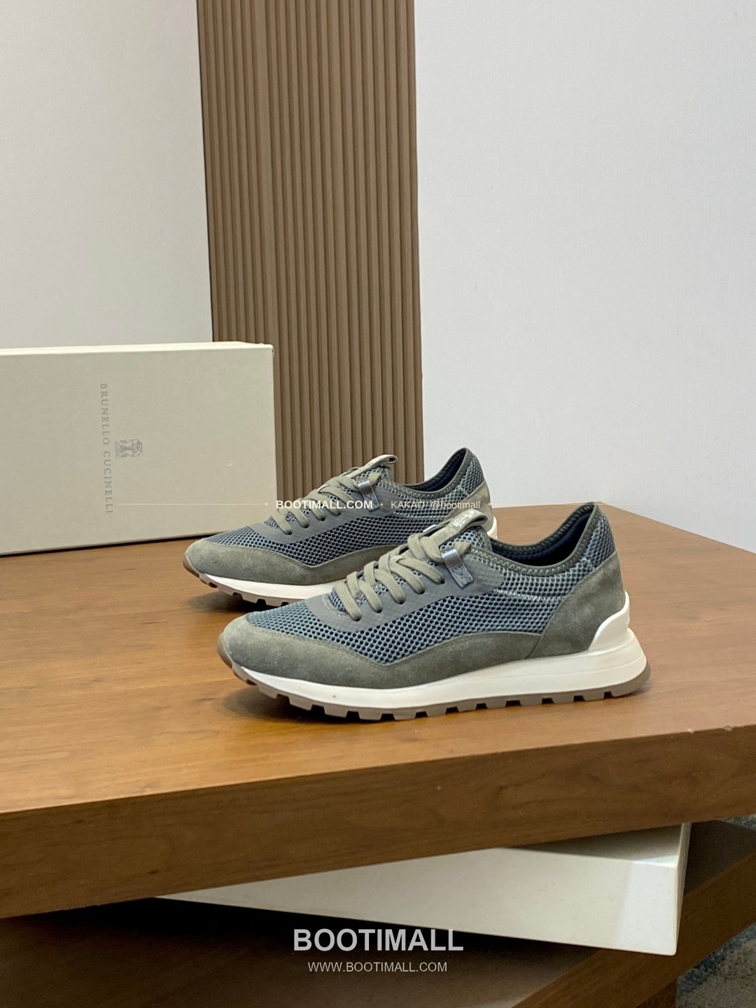 브루넬로쿠치넬리 송아지가죽 스웨이드 레더 믹스 슬립온 스니커즈 그레이 Brunello Cucinelli Calfskin Suede Leather Mix Slip-On Sneakers 3