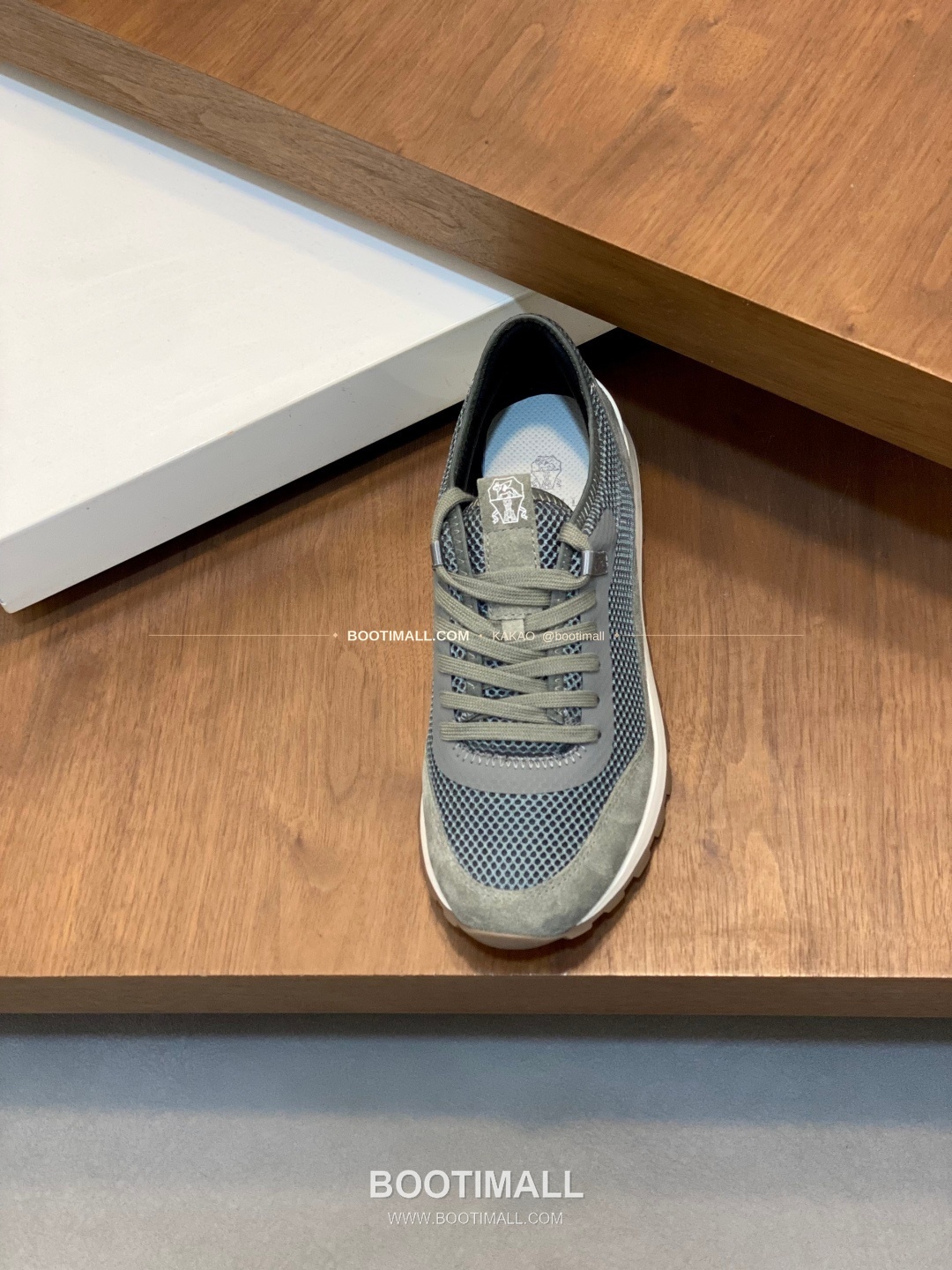 브루넬로쿠치넬리 송아지가죽 스웨이드 레더 믹스 슬립온 스니커즈 그레이 Brunello Cucinelli Calfskin Suede Leather Mix Slip-On Sneakers 6