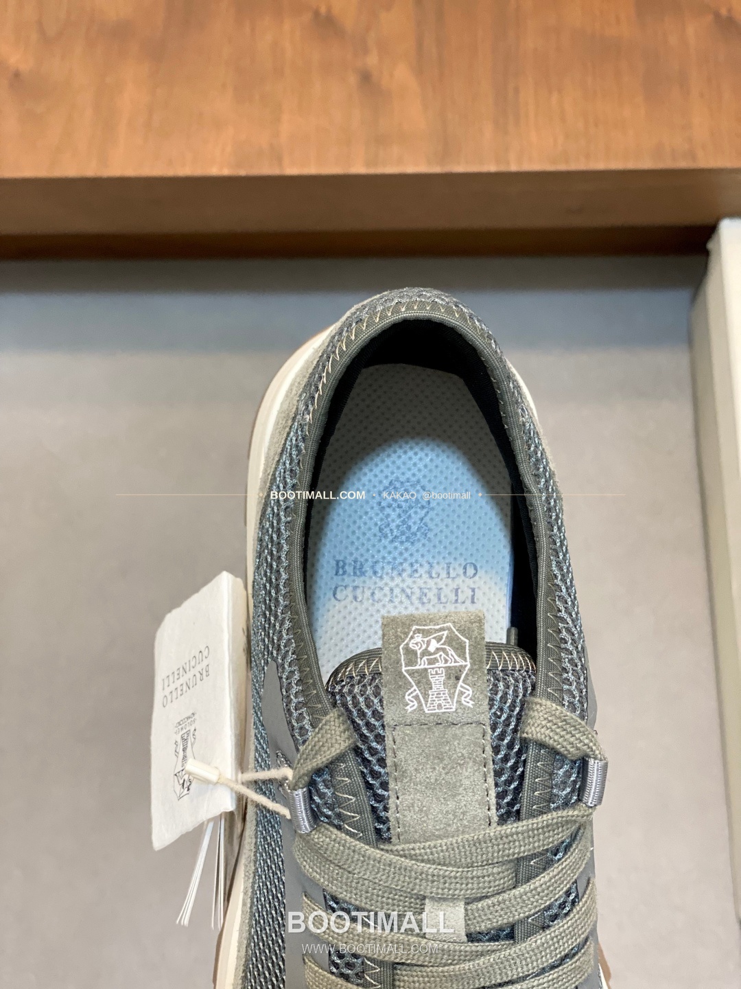 브루넬로쿠치넬리 송아지가죽 스웨이드 레더 믹스 슬립온 스니커즈 그레이 Brunello Cucinelli Calfskin Suede Leather Mix Slip-On Sneakers 7