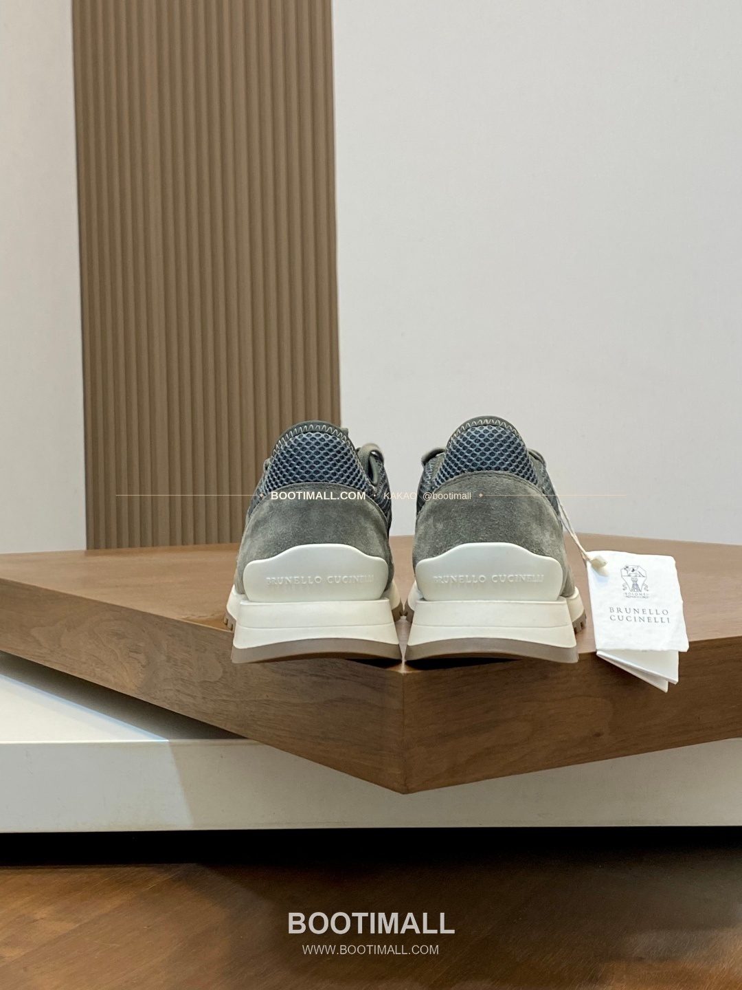 브루넬로쿠치넬리 송아지가죽 스웨이드 레더 믹스 슬립온 스니커즈 그레이 Brunello Cucinelli Calfskin Suede Leather Mix Slip-On Sneakers 8