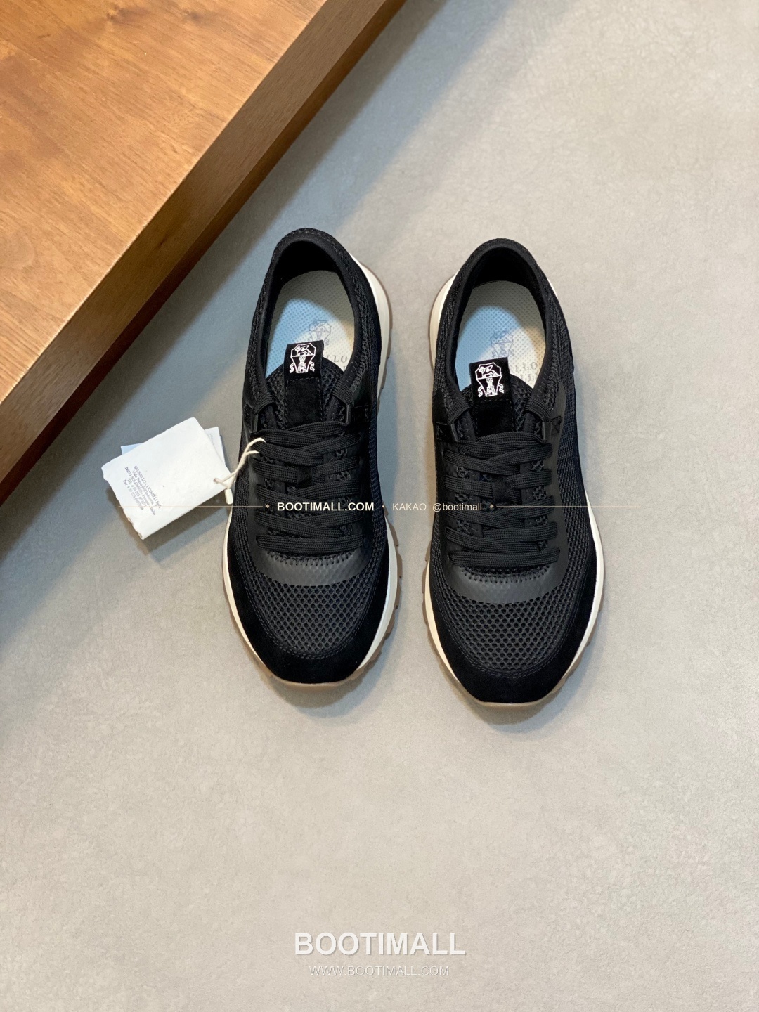 브루넬로쿠치넬리 송아지가죽 스웨이드 레더 믹스 슬립온 스니커즈 블랙 Brunello Cucinelli Calfskin Suede Leather Mix Slip-On Sneakers 1