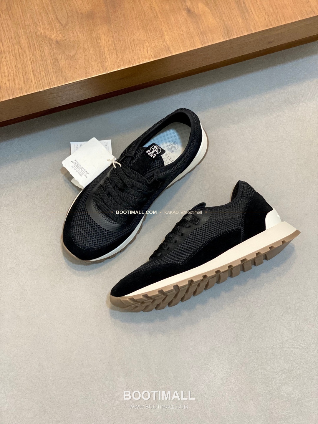 브루넬로쿠치넬리 송아지가죽 스웨이드 레더 믹스 슬립온 스니커즈 블랙 Brunello Cucinelli Calfskin Suede Leather Mix Slip-On Sneakers 5