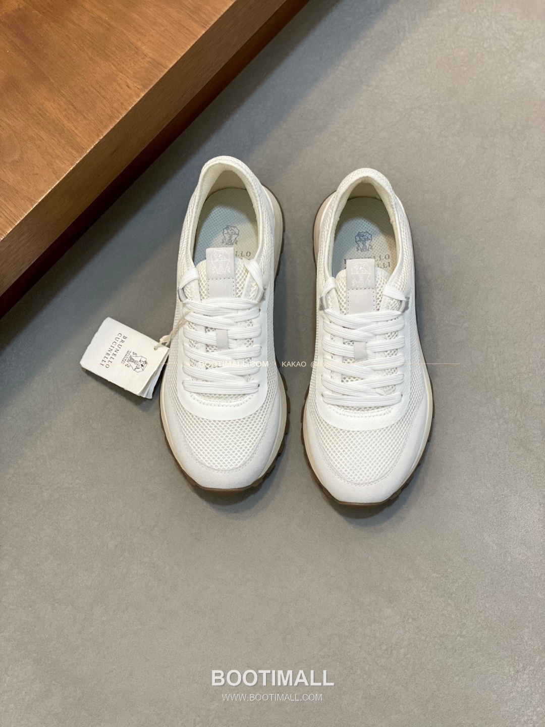 브루넬로쿠치넬리 송아지가죽 스웨이드 레더 믹스 슬립온 스니커즈 화이트 Brunello Cucinelli Calfskin Suede Leather Mix Slip-On Sneakers 1