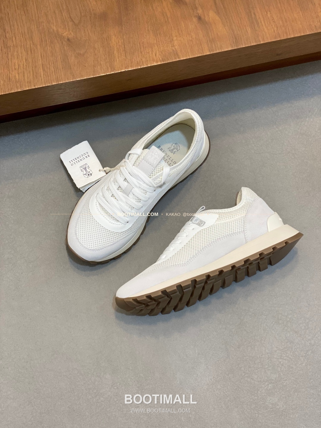 브루넬로쿠치넬리 송아지가죽 스웨이드 레더 믹스 슬립온 스니커즈 화이트 Brunello Cucinelli Calfskin Suede Leather Mix Slip-On Sneakers 5