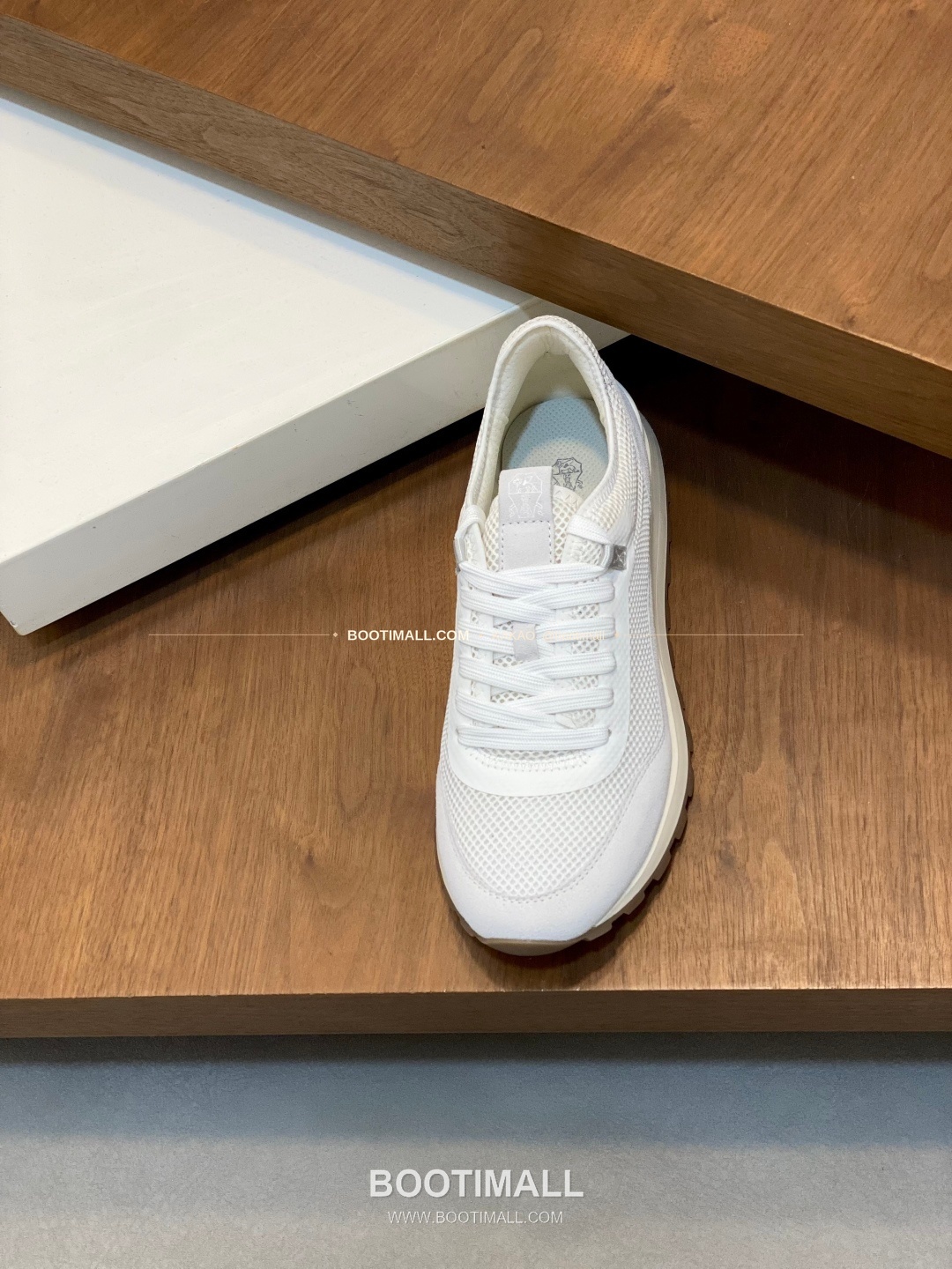 브루넬로쿠치넬리 송아지가죽 스웨이드 레더 믹스 슬립온 스니커즈 화이트 Brunello Cucinelli Calfskin Suede Leather Mix Slip-On Sneakers 6