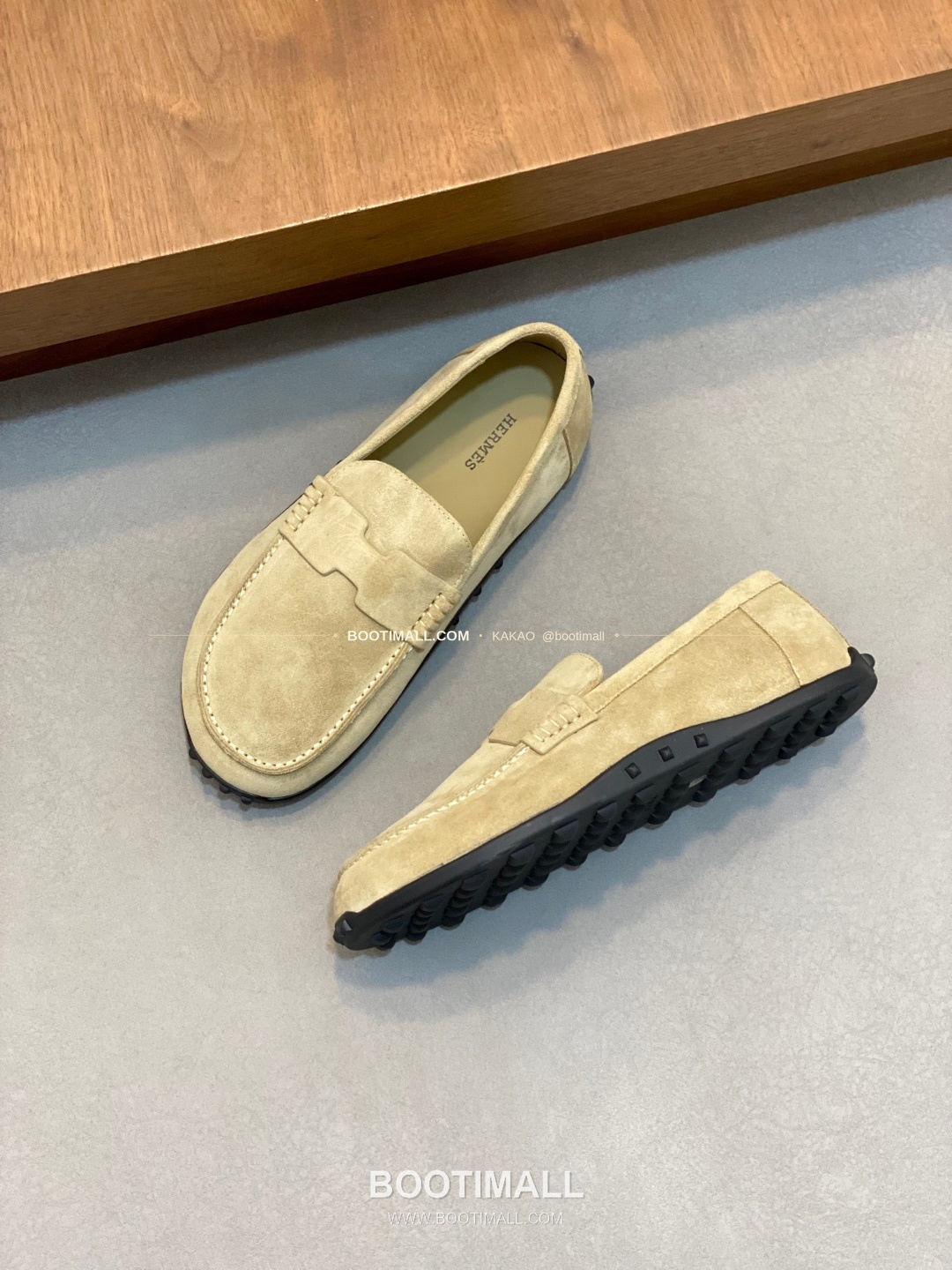 에르메스 송아지가죽 H로고 슬립온 로퍼 베이지 Hermes Calfskin H Logo Slip-On Loafers 5