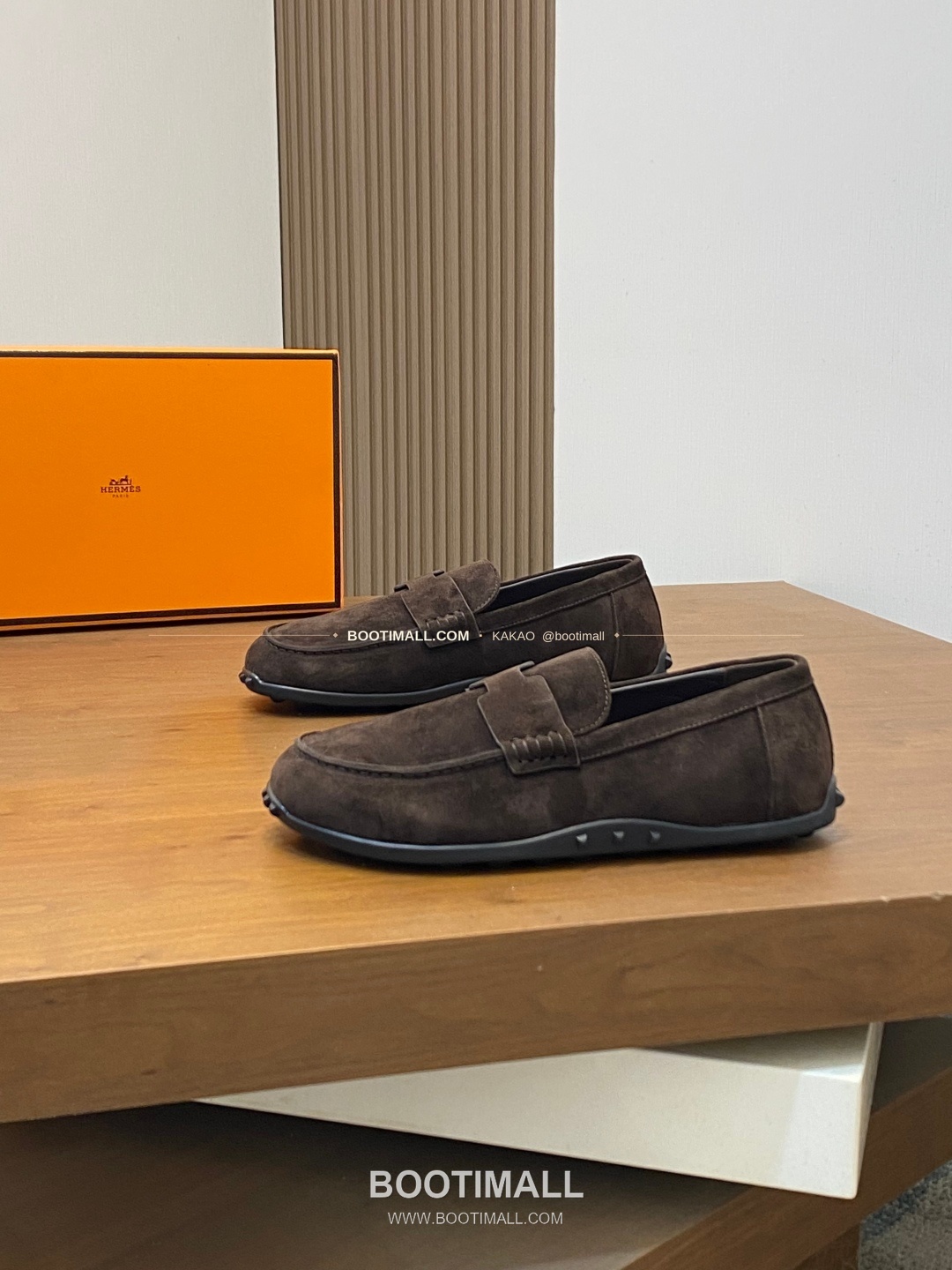 에르메스 송아지가죽 H로고 슬립온 로퍼 브라운 Hermes Calfskin H Logo Slip-On Loafers 3
