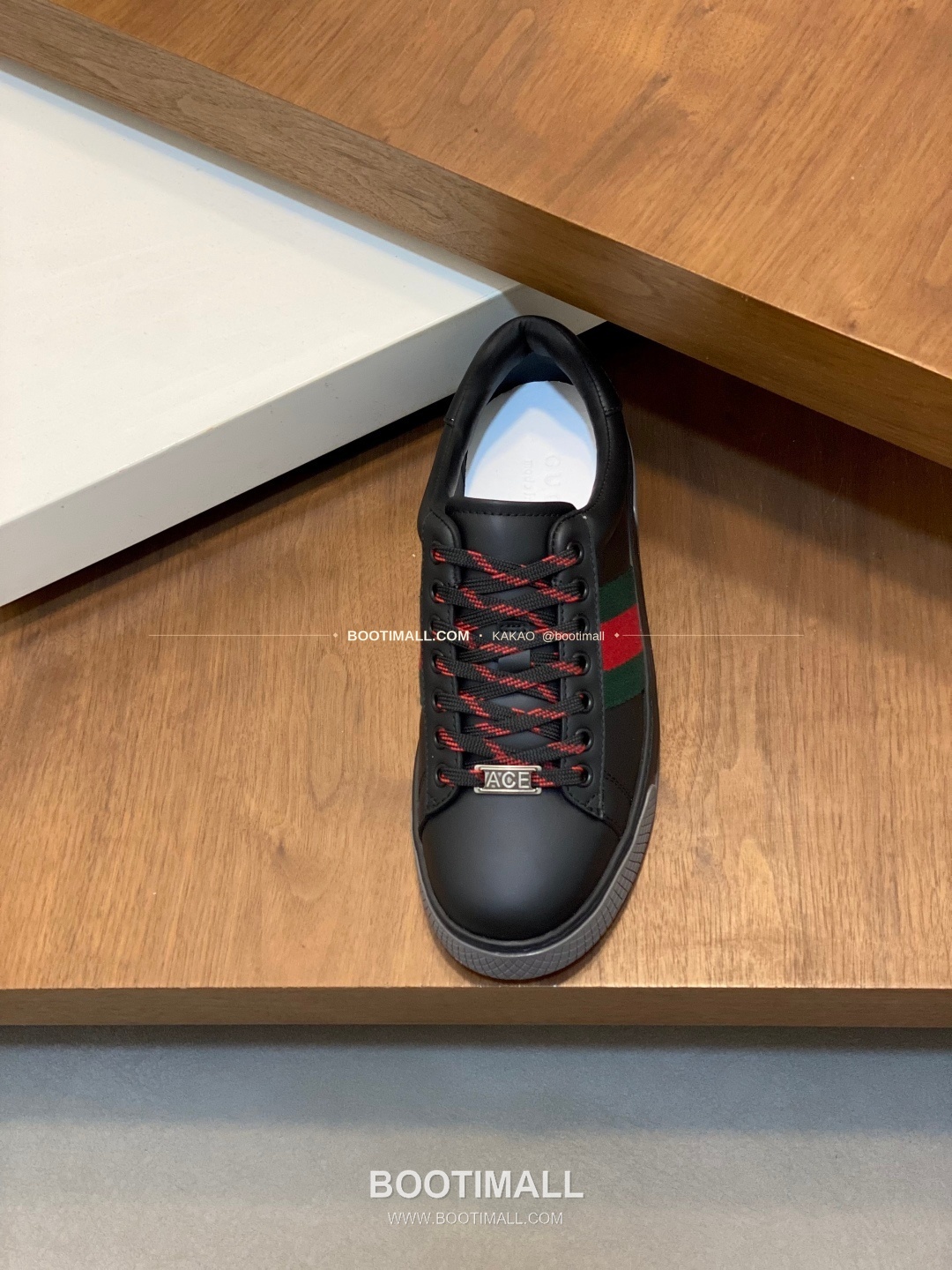 구찌 나파가죽 로고 레이스업 스니커즈 블랙 Gucci Nappa Calfskin Logo Lace-Up Sneakers 6