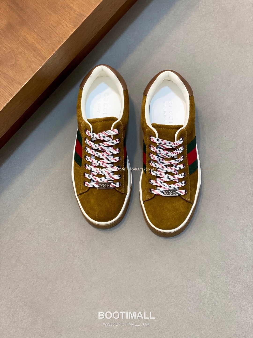 구찌 나파가죽 로고 레이스업 스니커즈 브라운 Gucci Nappa Calfskin Logo Lace-Up Sneakers 1