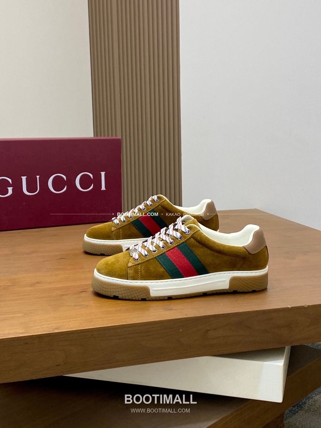 구찌 나파가죽 로고 레이스업 스니커즈 브라운 Gucci Nappa Calfskin Logo Lace-Up Sneakers 3