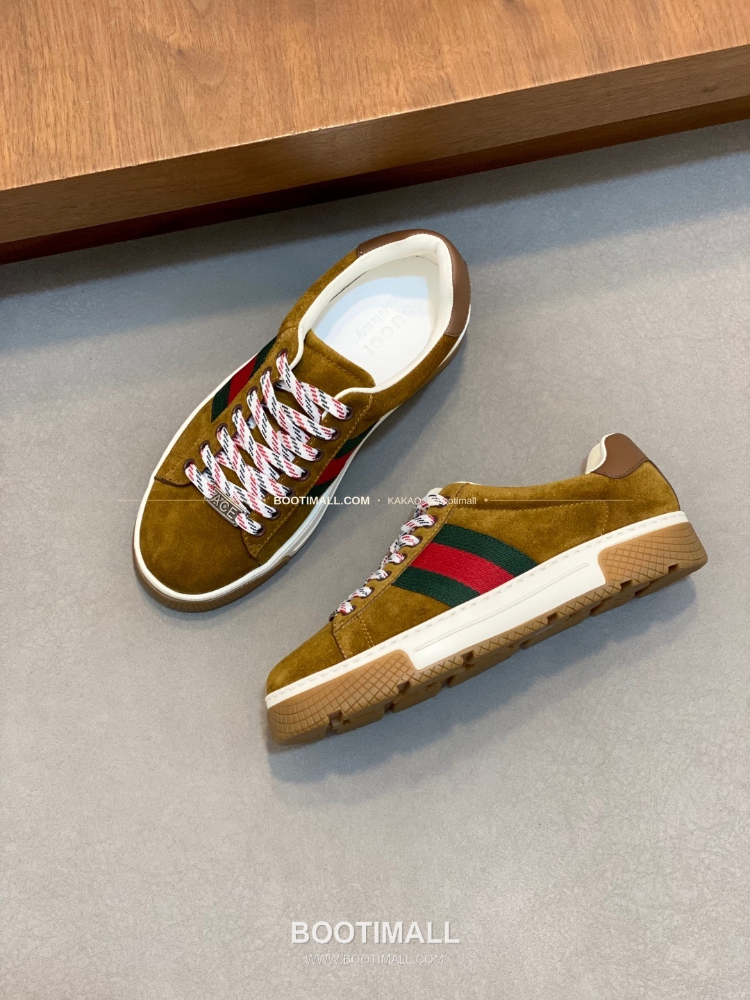 구찌 나파가죽 로고 레이스업 스니커즈 브라운 Gucci Nappa Calfskin Logo Lace-Up Sneakers 5