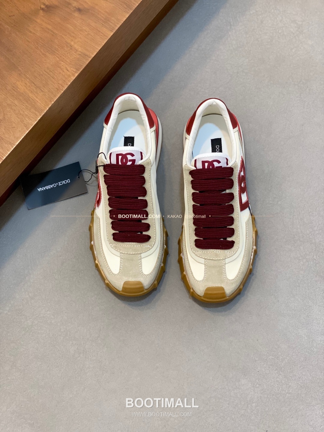 돌체앤가바나 송아지가죽 믹스 로고 레이스업 스니커즈 Dolce & Gabbana Calfskin Mix Logo Lace-Up Sneakers 1