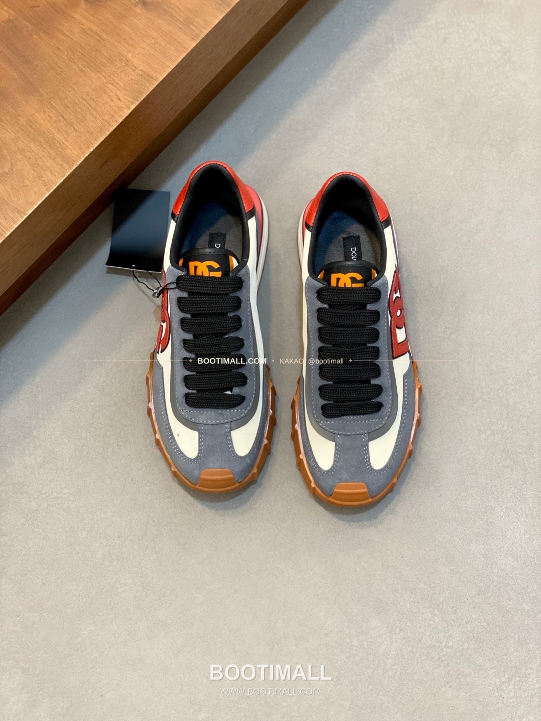 돌체앤가바나 송아지가죽 믹스 로고 레이스업 스니커즈 Dolce & Gabbana Calfskin Mix Logo Lace-Up Sneakers 1