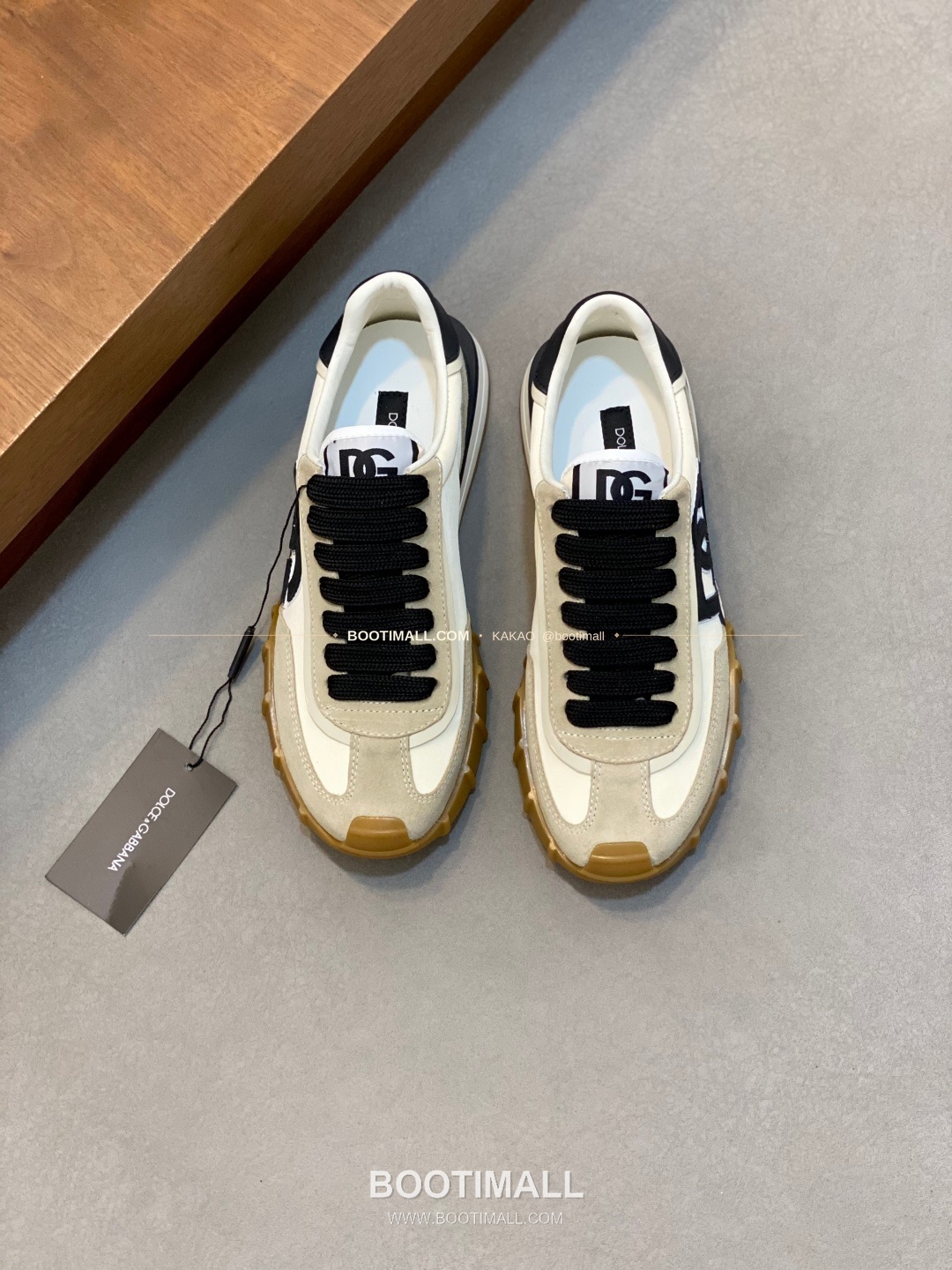 돌체앤가바나 송아지가죽 믹스 로고 레이스업 스니커즈 Dolce & Gabbana Calfskin Mix Logo Lace-Up Sneakers 1