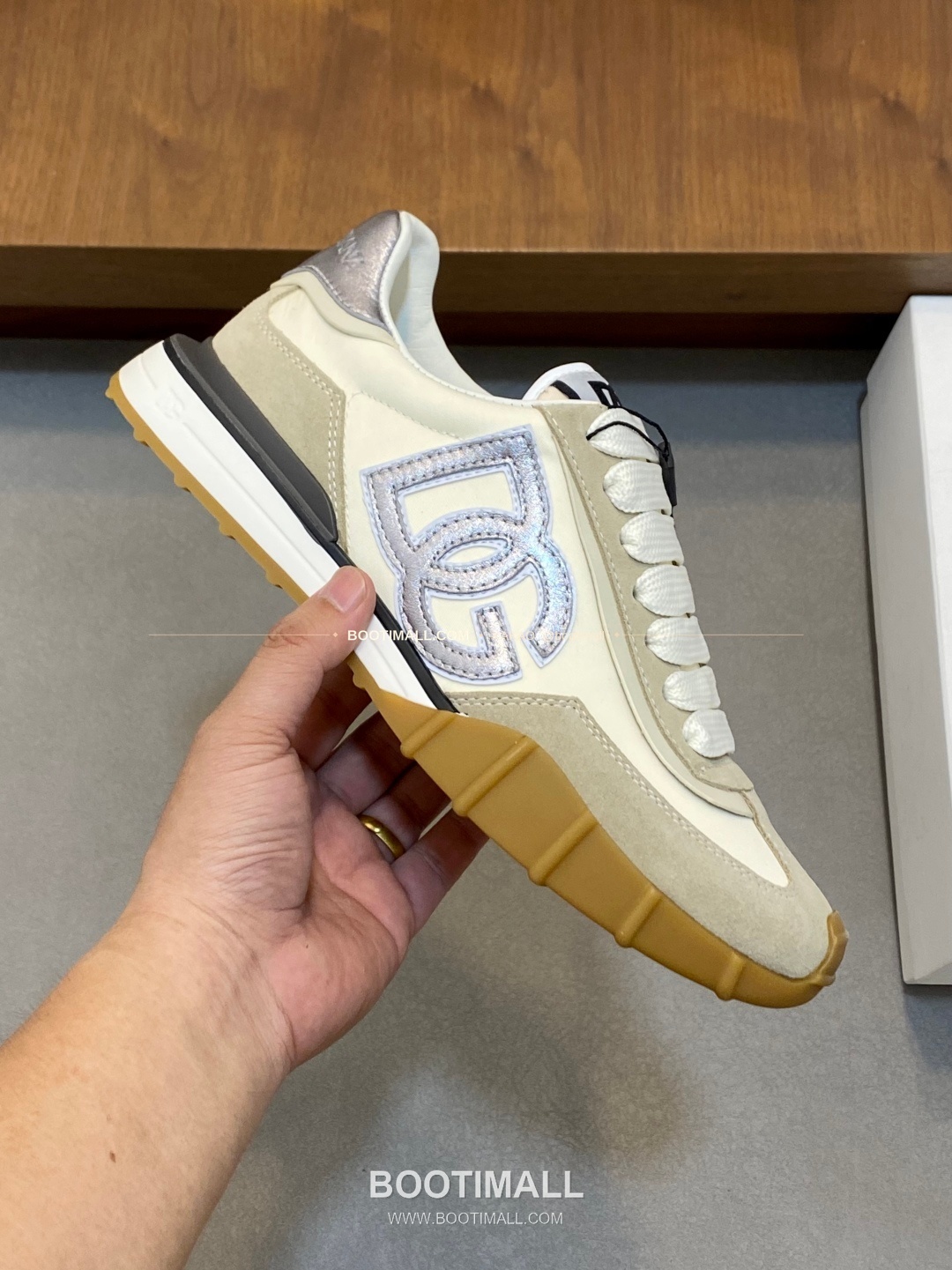 돌체앤가바나 송아지가죽 믹스 로고 레이스업 스니커즈 Dolce & Gabbana Calfskin Mix Logo Lace-Up Sneakers 4