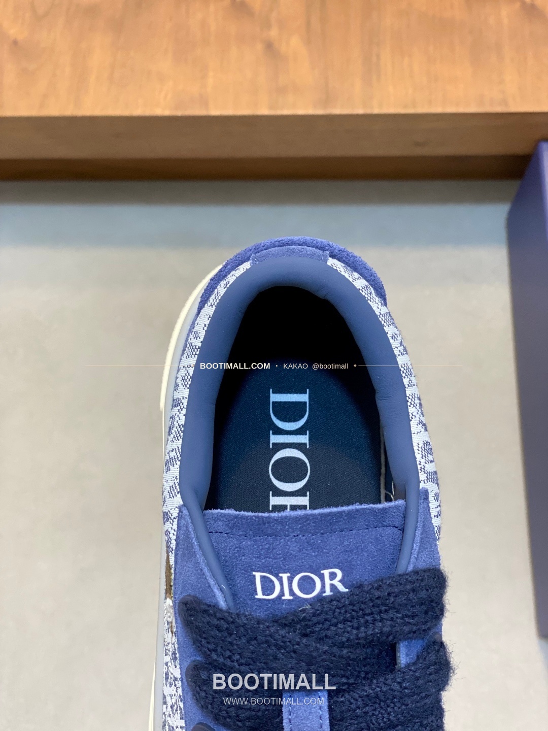 디올 송아지가죽 오블리크 로고 레이스업 스니커즈 네이비 Dior Calfskin Oblique Logo Lace-Up Sneakers 7