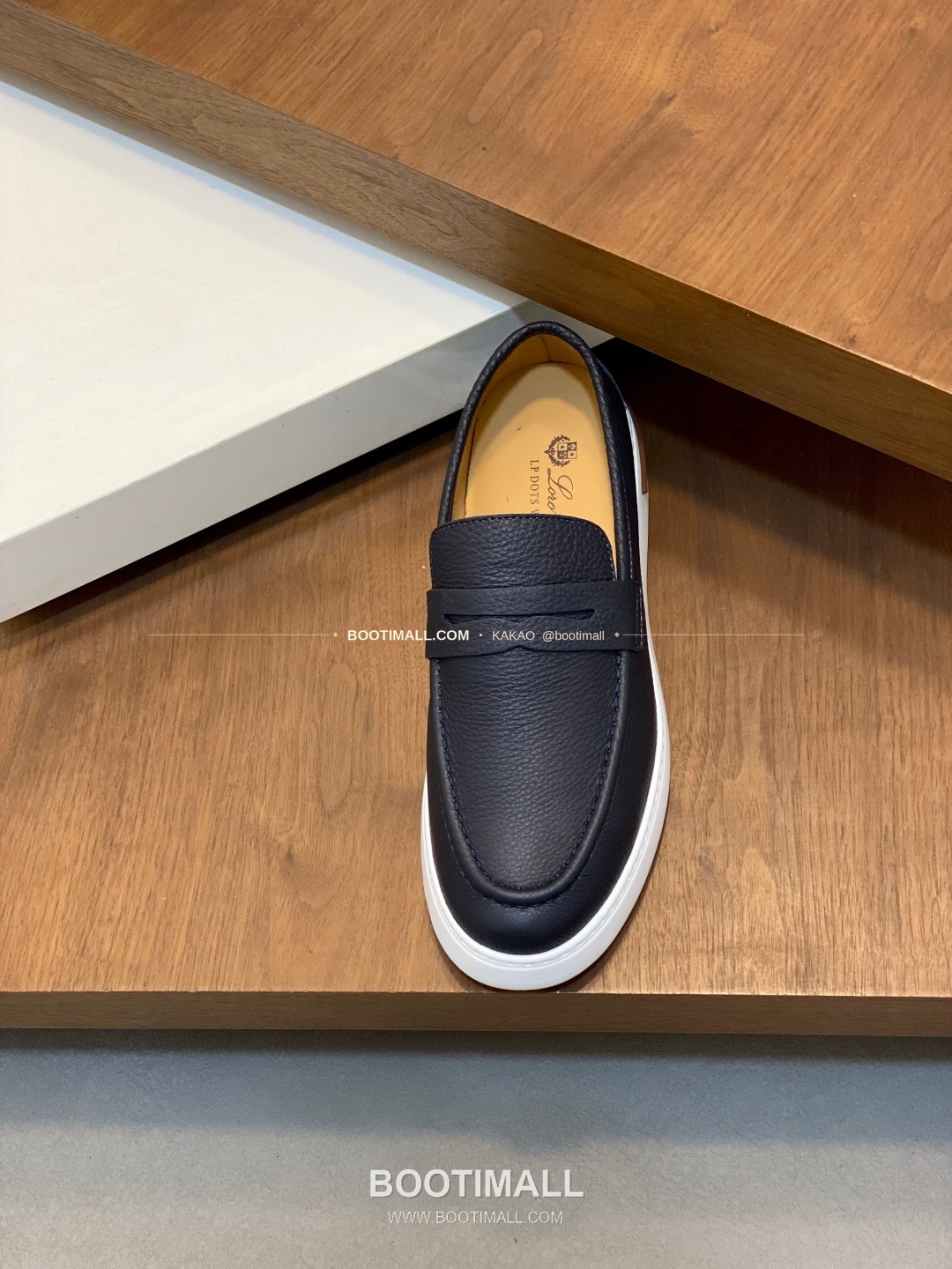 로로피아나 송아지가죽 스웨이드 믹스 로고 슬립온 네이비 Loro Piana Calfskin Suede Mix Logo Slip-On Sneakers 6