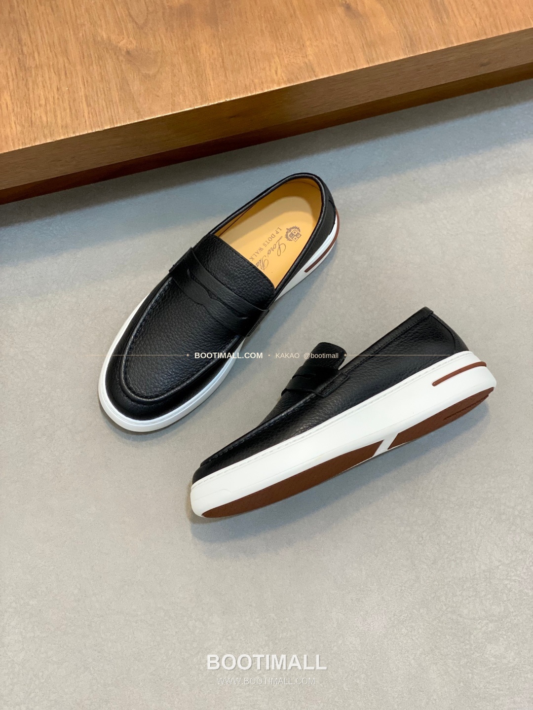 로로피아나 송아지가죽 스웨이드 믹스 로고 슬립온 블랙 Loro Piana Calfskin Suede Mix Logo Slip-On Sneakers 5