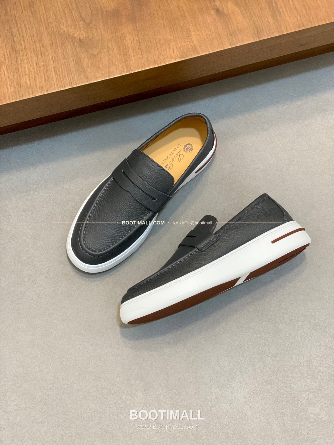 로로피아나 송아지가죽 스웨이드 믹스 로고 슬립온 그레이 Loro Piana Calfskin Suede Mix Logo Slip-On Sneakers 5