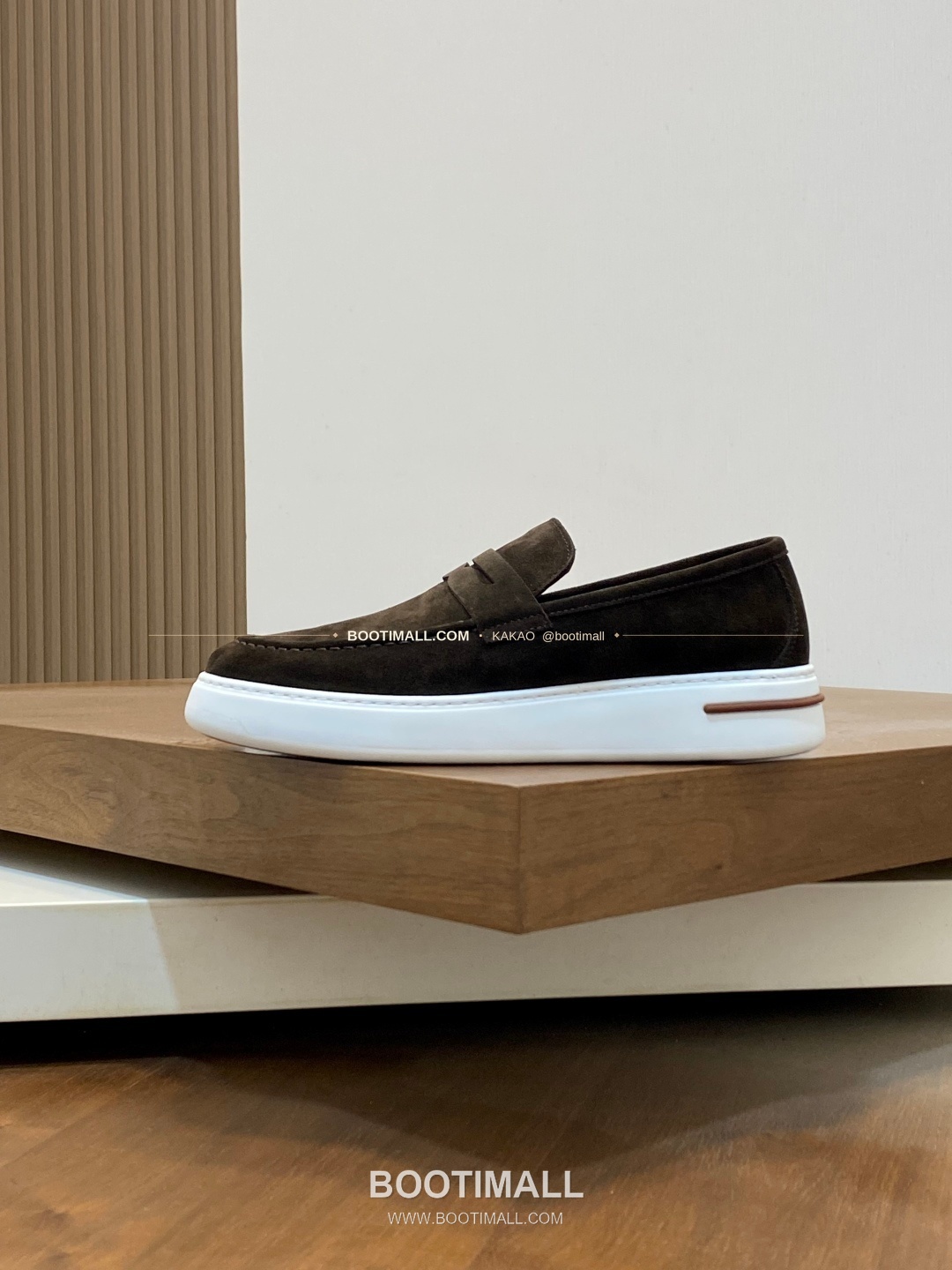 로로피아나 송아지가죽 스웨이드 믹스 로고 로퍼 다크브라운 Loro Piana Calfskin Suede Mix Logo Loafers 2