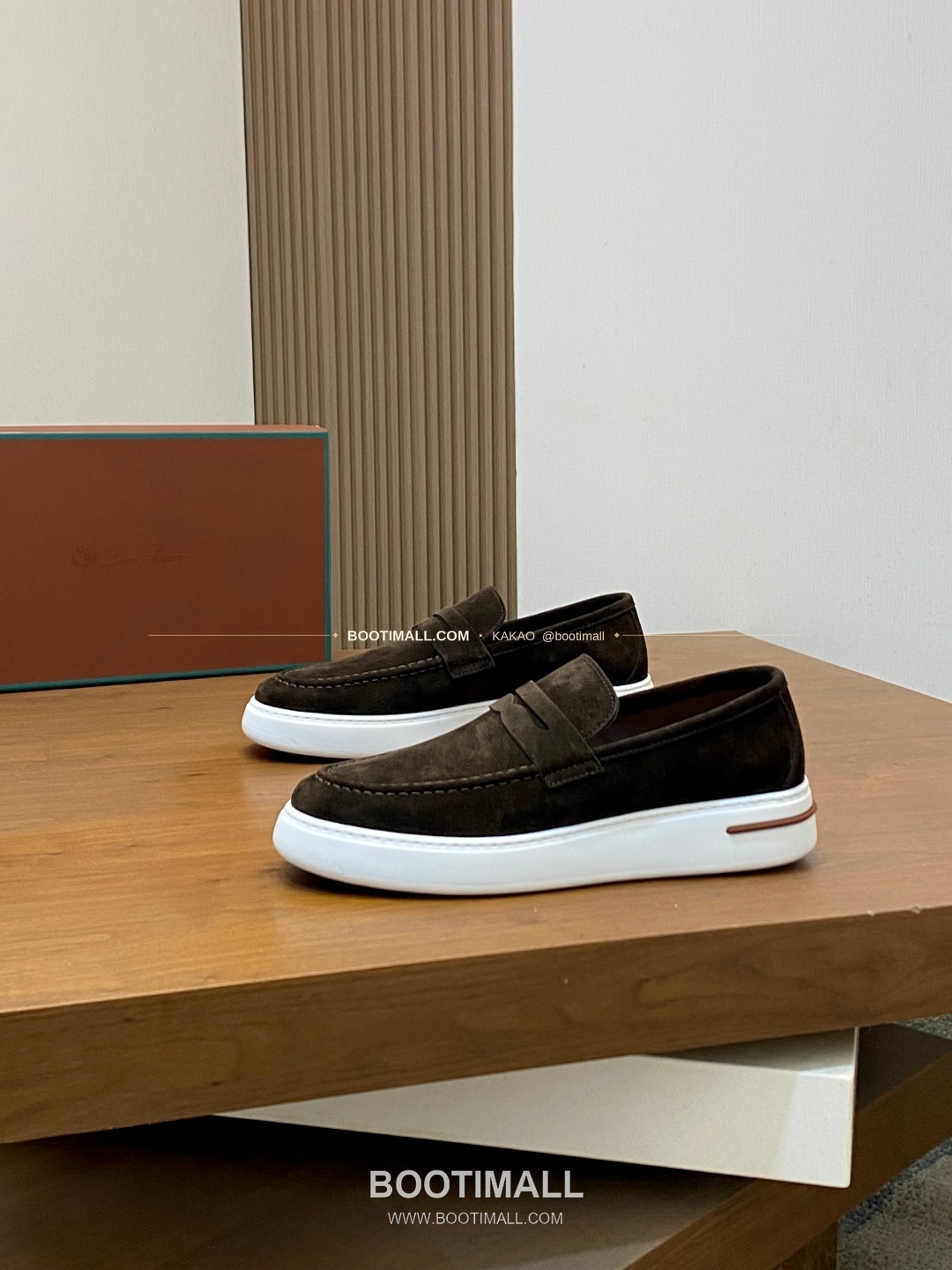 로로피아나 송아지가죽 스웨이드 믹스 로고 로퍼 다크브라운 Loro Piana Calfskin Suede Mix Logo Loafers 3