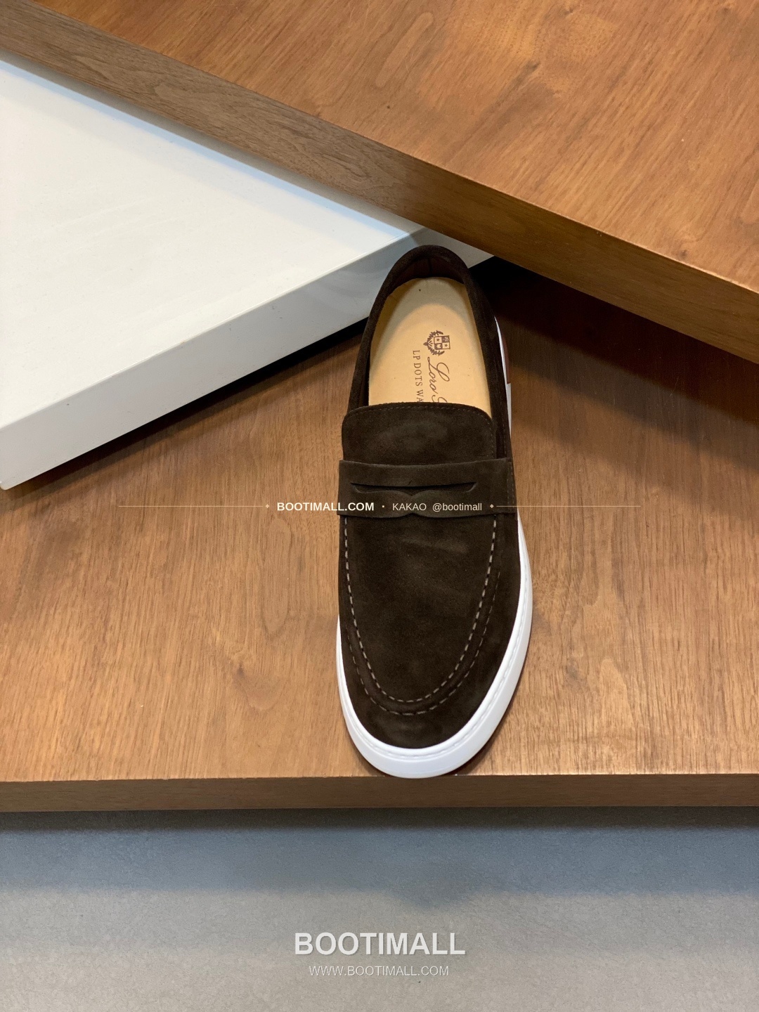 로로피아나 송아지가죽 스웨이드 믹스 로고 로퍼 다크브라운 Loro Piana Calfskin Suede Mix Logo Loafers 6