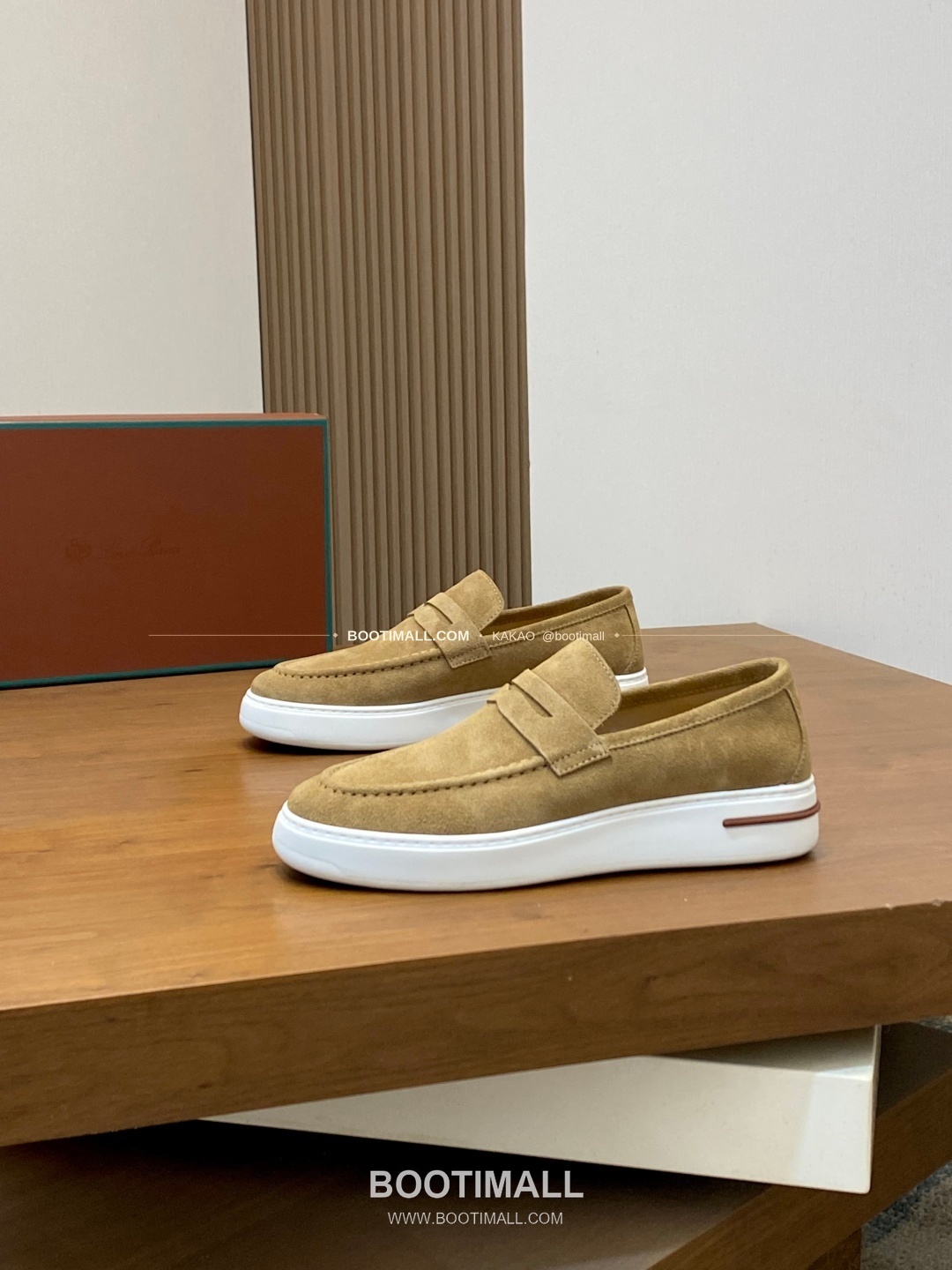 로로피아나 송아지가죽 스웨이드 믹스 로고 로퍼 브라운 Loro Piana Calfskin Suede Mix Logo Loafers 3