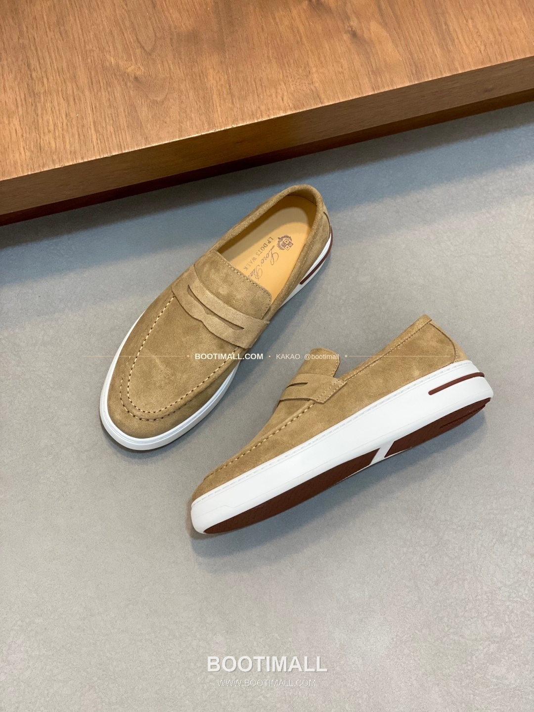 로로피아나 송아지가죽 스웨이드 믹스 로고 로퍼 브라운 Loro Piana Calfskin Suede Mix Logo Loafers 5